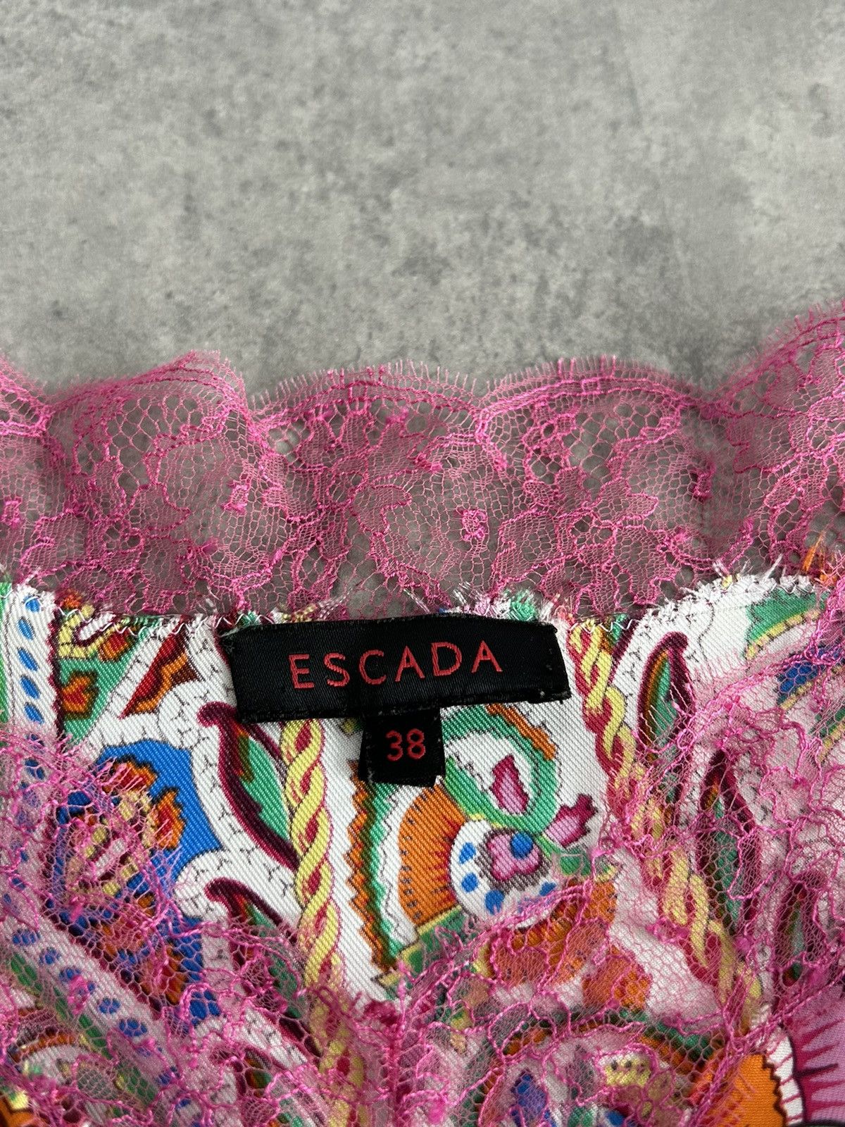 Escada Escada Vintage Silk Floral Lace Top Size XS / US 0-2 / IT 36-38 - 11 Thumbnail