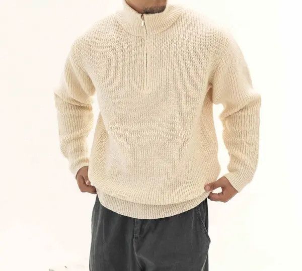 Other Matsushita x Nan Beige Half Zip Knit Sweater Size US M / EU 48-50 / 2 - 4 Thumbnail