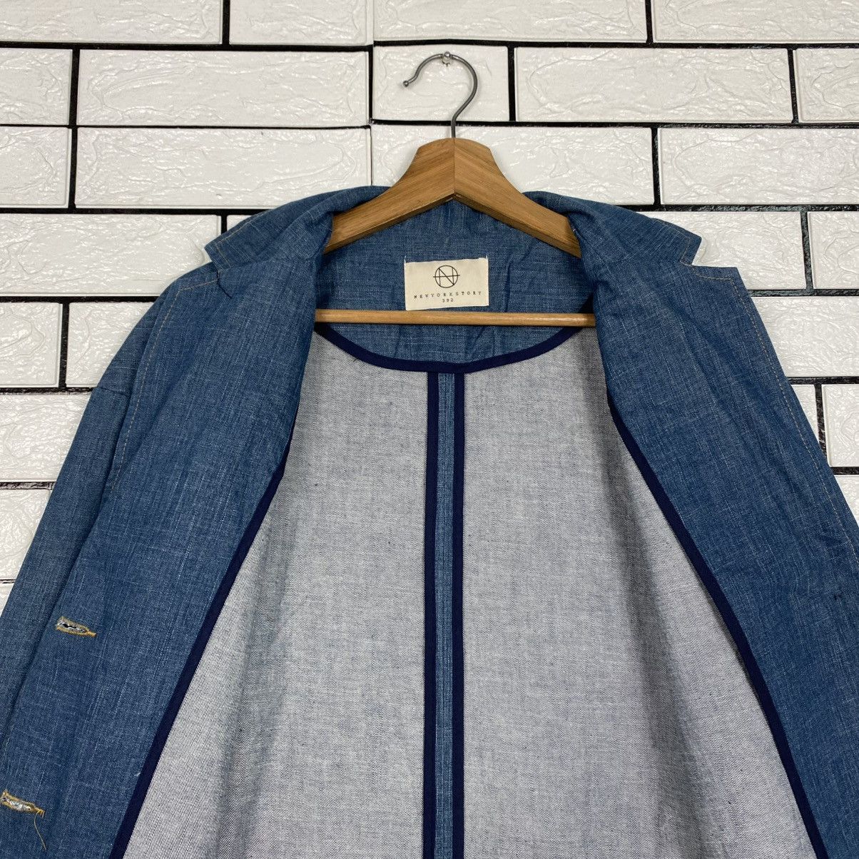 Indigo 🔥VINTAGE DENIM INDIGO CHORE JACKET NEW YORK STORY Size US M / EU 48-50 / 2 - 15 Thumbnail