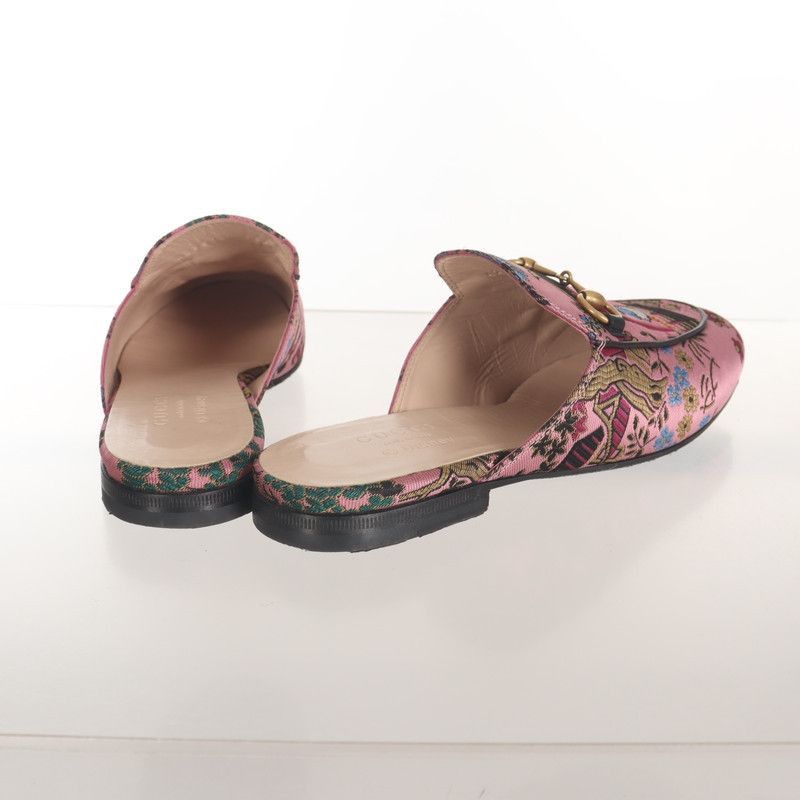 Gucci Gucci Pink Patterned Fabric Flat Mules - Size US 6.5 / EU 39-40 - 3 Thumbnail