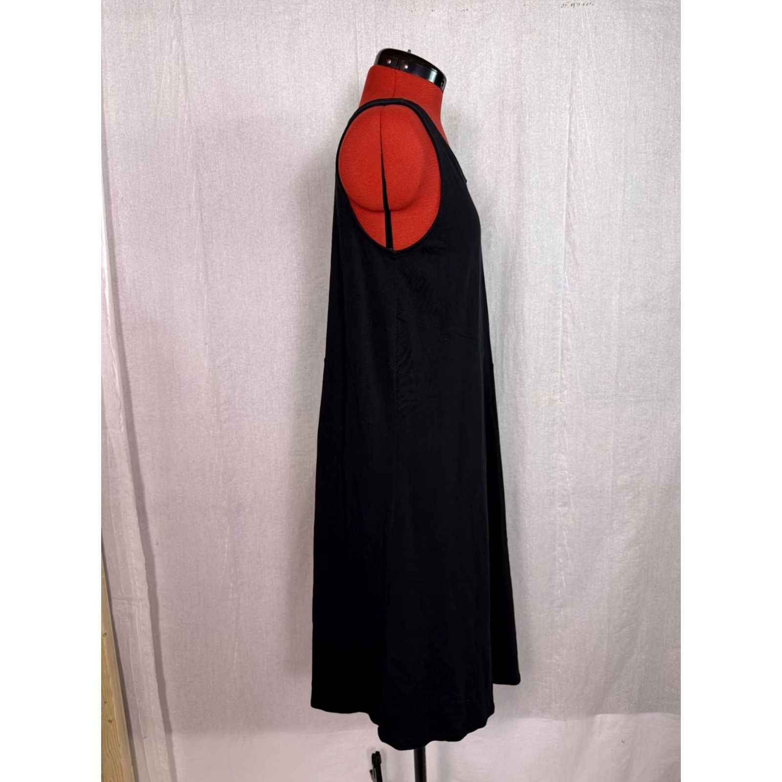 J. Jill J. Jill Black V Neck Asymmetric Midi Dress Size M Petite Size M / US 6-8 / IT 42-44 - 5 Thumbnail