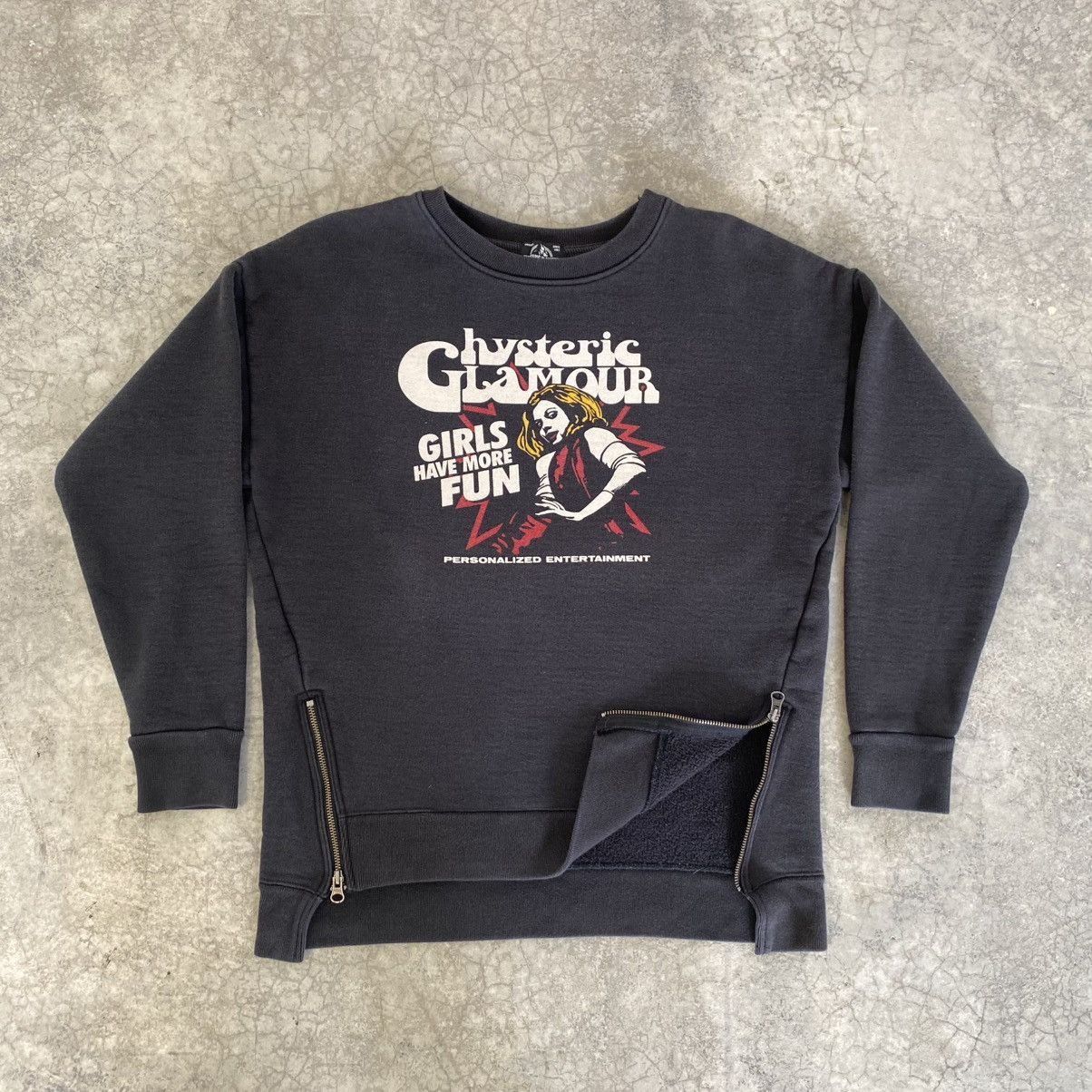 Hysteric Glamour Side Seam Zipper Crewneck Sweatshirt Size US M / EU 48-50 / 2 - 2 Thumbnail