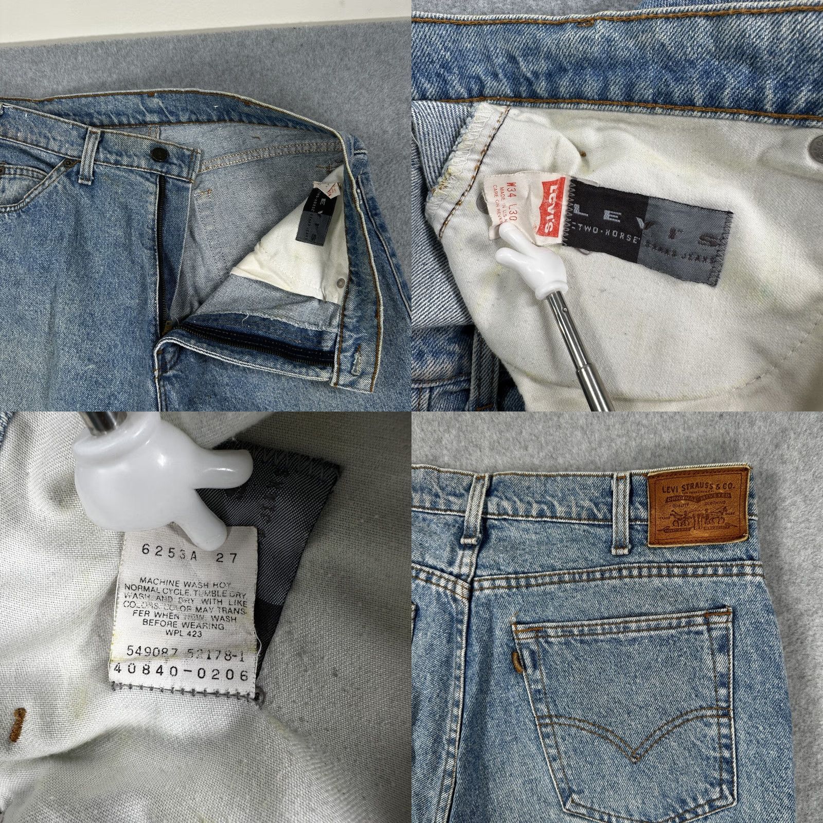 Levi's VINTAGE Levi's 505 Jeans Mens 34x30 Blue Denim Straight Leg Made USA Brown Tab 80s 90s Mens Jeans Size US 34 / EU 50 - 8 Thumbnail