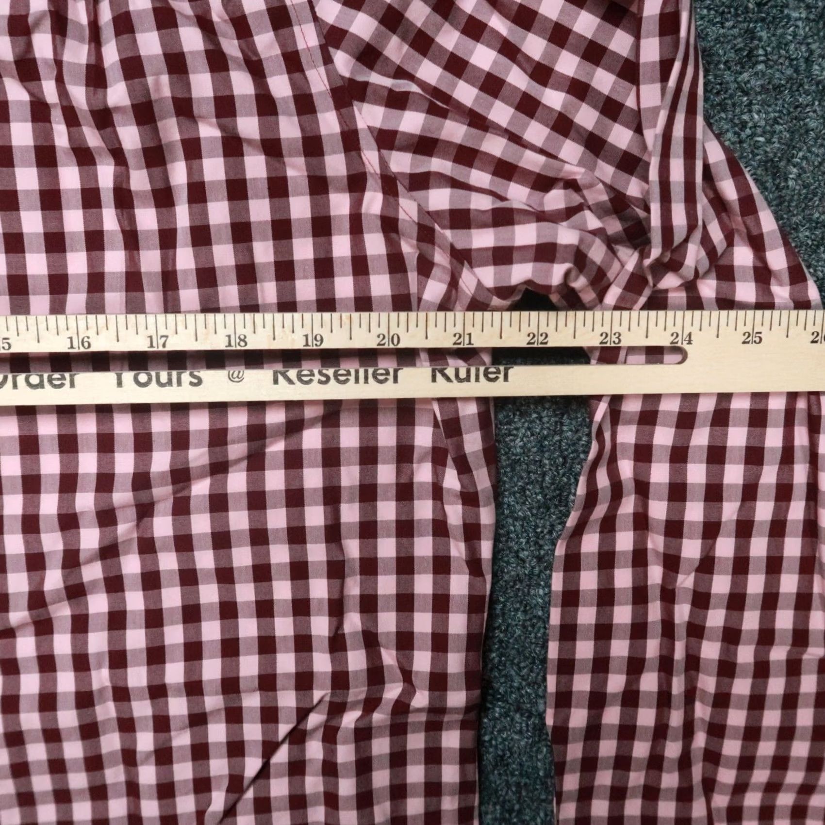 Bonobos Bonobos Shirt Mens Medium 16 Red Slim Fit Wrinkle Free Gingham Check Long Sleeve Dress Shirt Casual Formal Business Mens Size US M / EU 48-50 / 2 - 5 Thumbnail