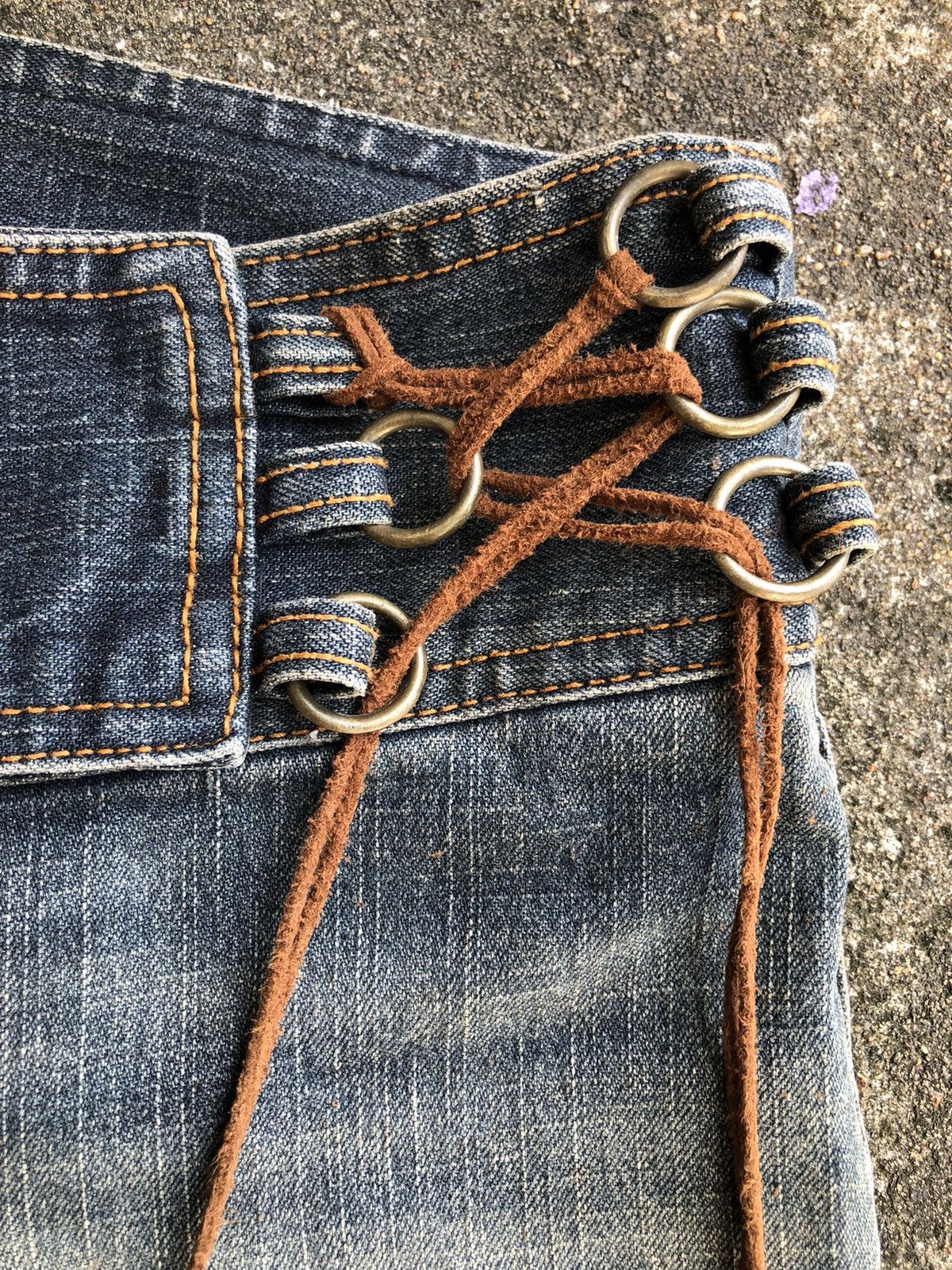 Japanese Brand Vintage Egoist Japanese Flared Denim Distressed Y2k Punk Size 28" / US 6 / IT 42 - 7 Thumbnail