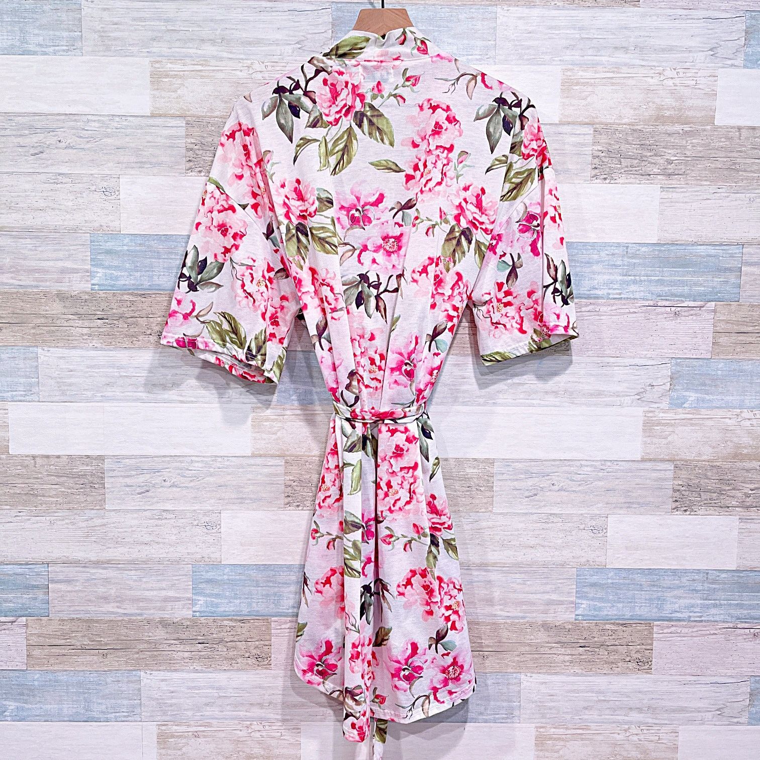 Show Me Your MuMu Show Me Your Mumu Floral Kimono Robe White Pink Belted OS Size ONE SIZE - 3 Thumbnail