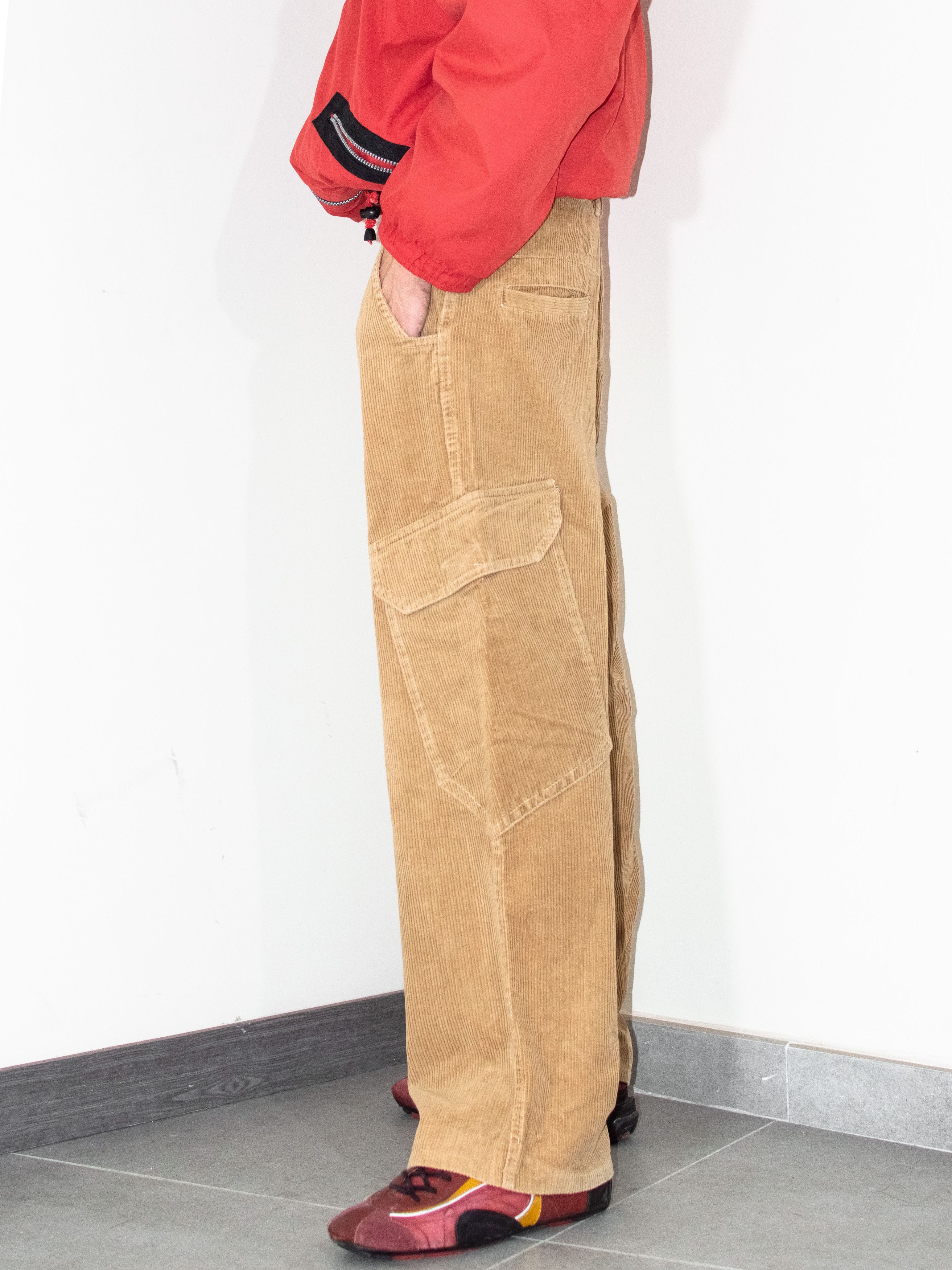 Other Y2K Vintage Brown corduroy wide legged Cargo trousers Size US 33 - 4 Thumbnail