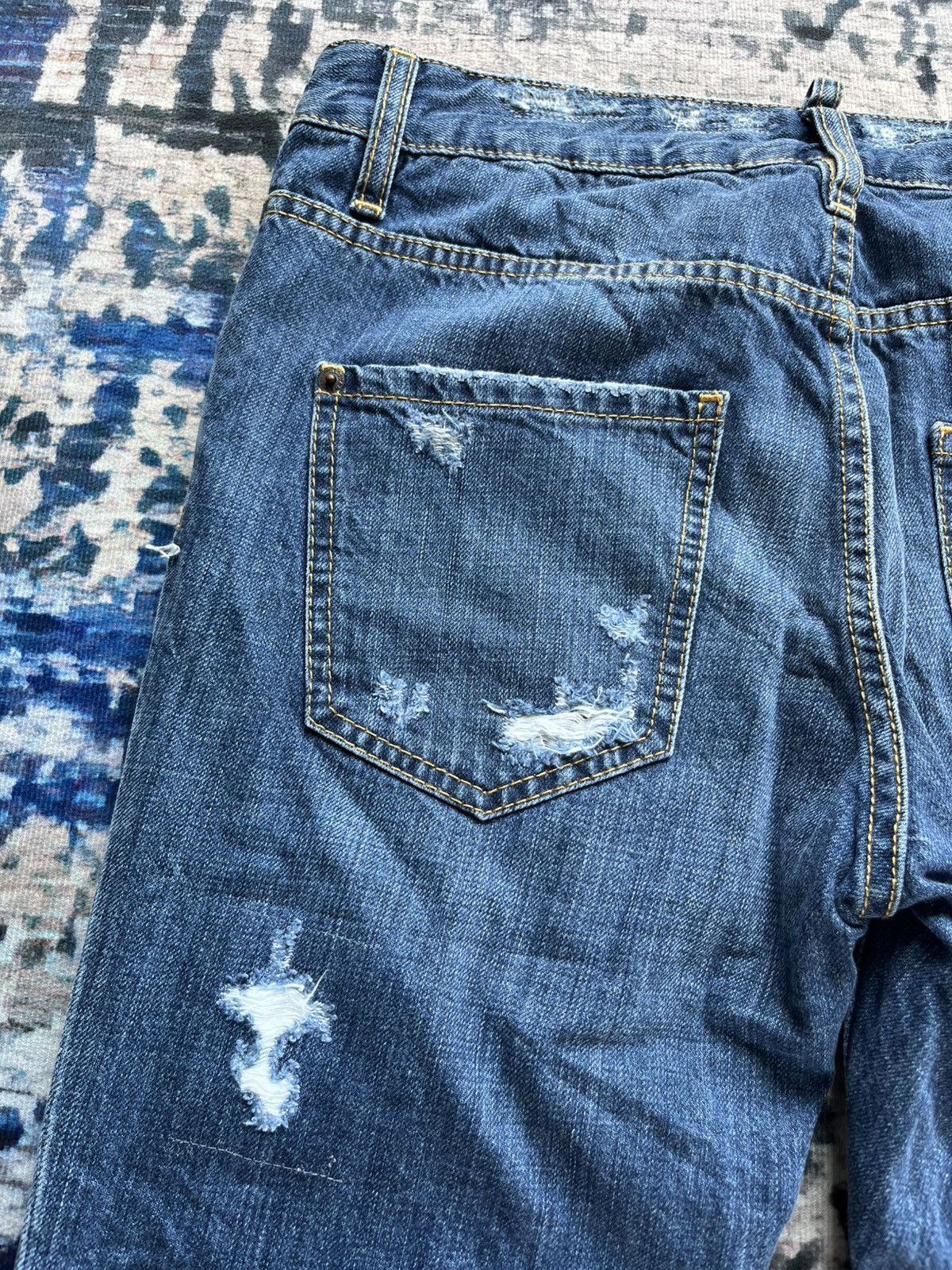 Dsquared2 💦DSQUARED2 Distressed Style Denim Jeans Size 38" / US 16 / IT 52 - 12 Thumbnail