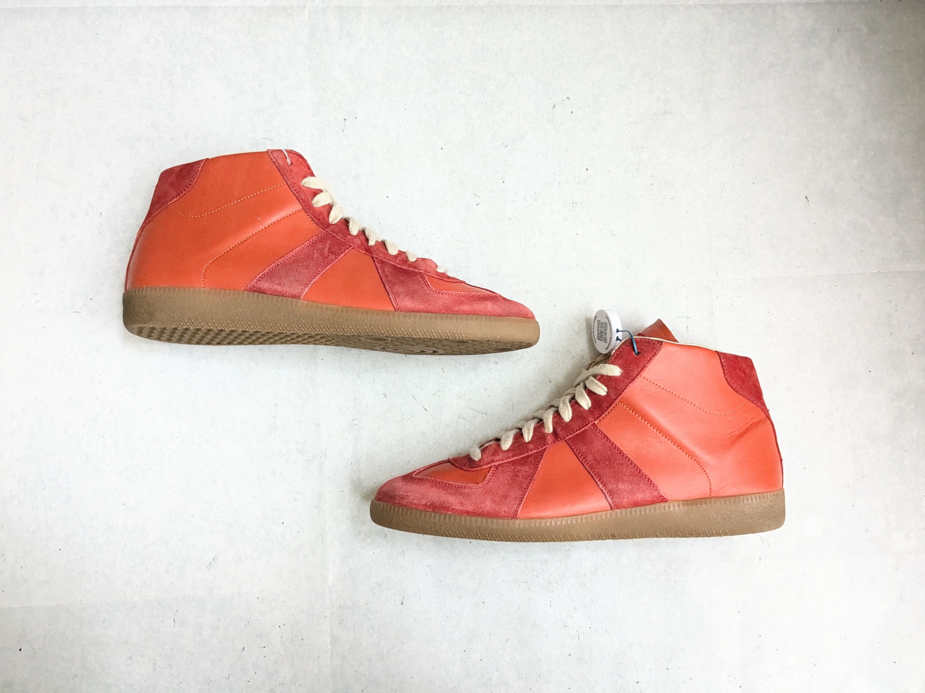 Maison Margiela Maison Margiela Replica GAT Red Orange 11 44 High Tops Size US 11 / EU 44 - 1 Thumbnail