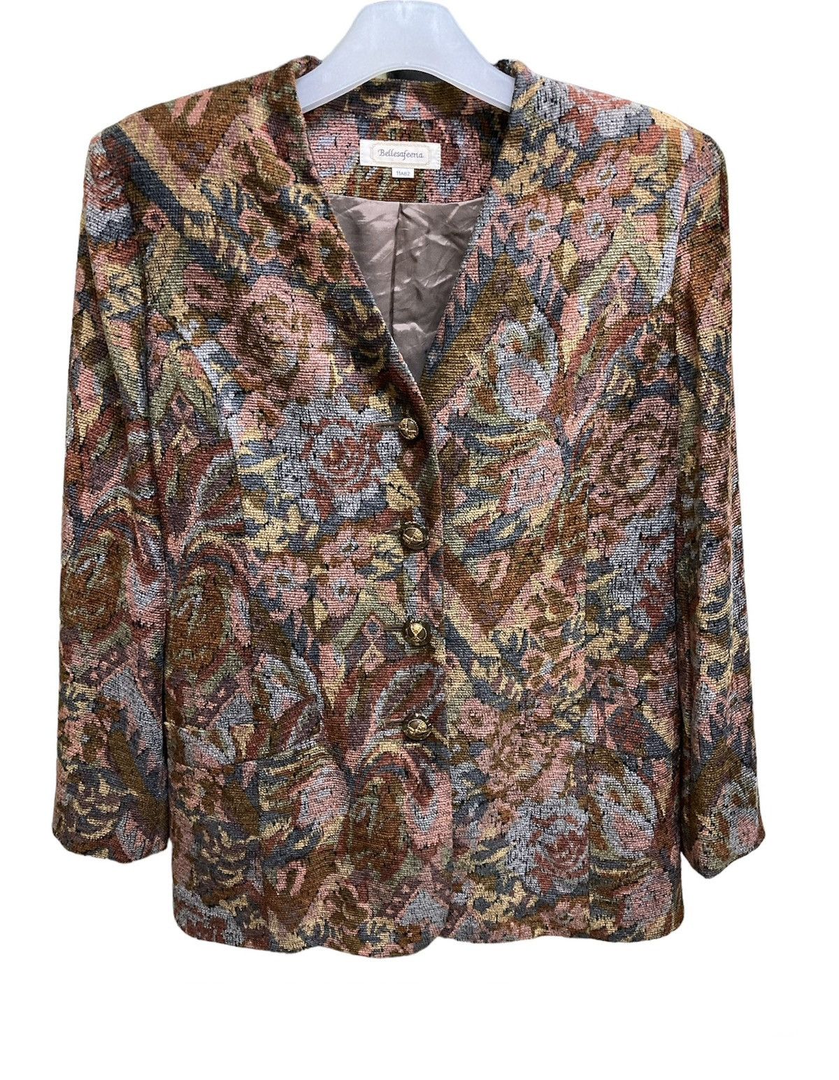 Designer × Japanese Brand × Vintage Vintage Bellesafeena Floral Carpet Blazer/Jacket Size S / US 4 / IT 40 - 1 Thumbnail
