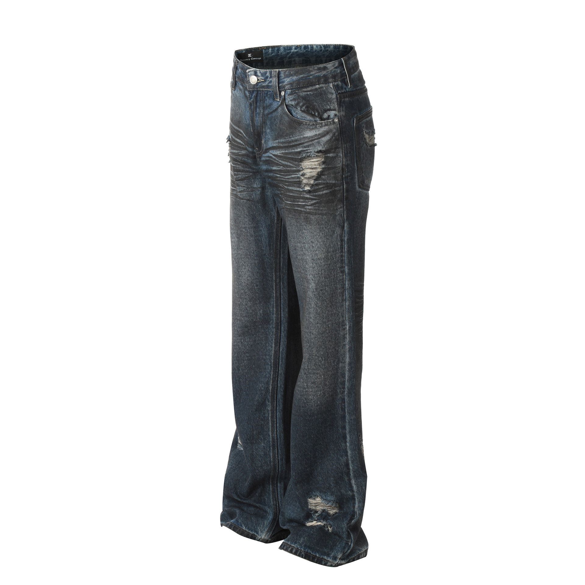 Japanese Brand × Jean Loose washed distressed straight casual jeans Size US 32 / EU 48 - 2 Thumbnail
