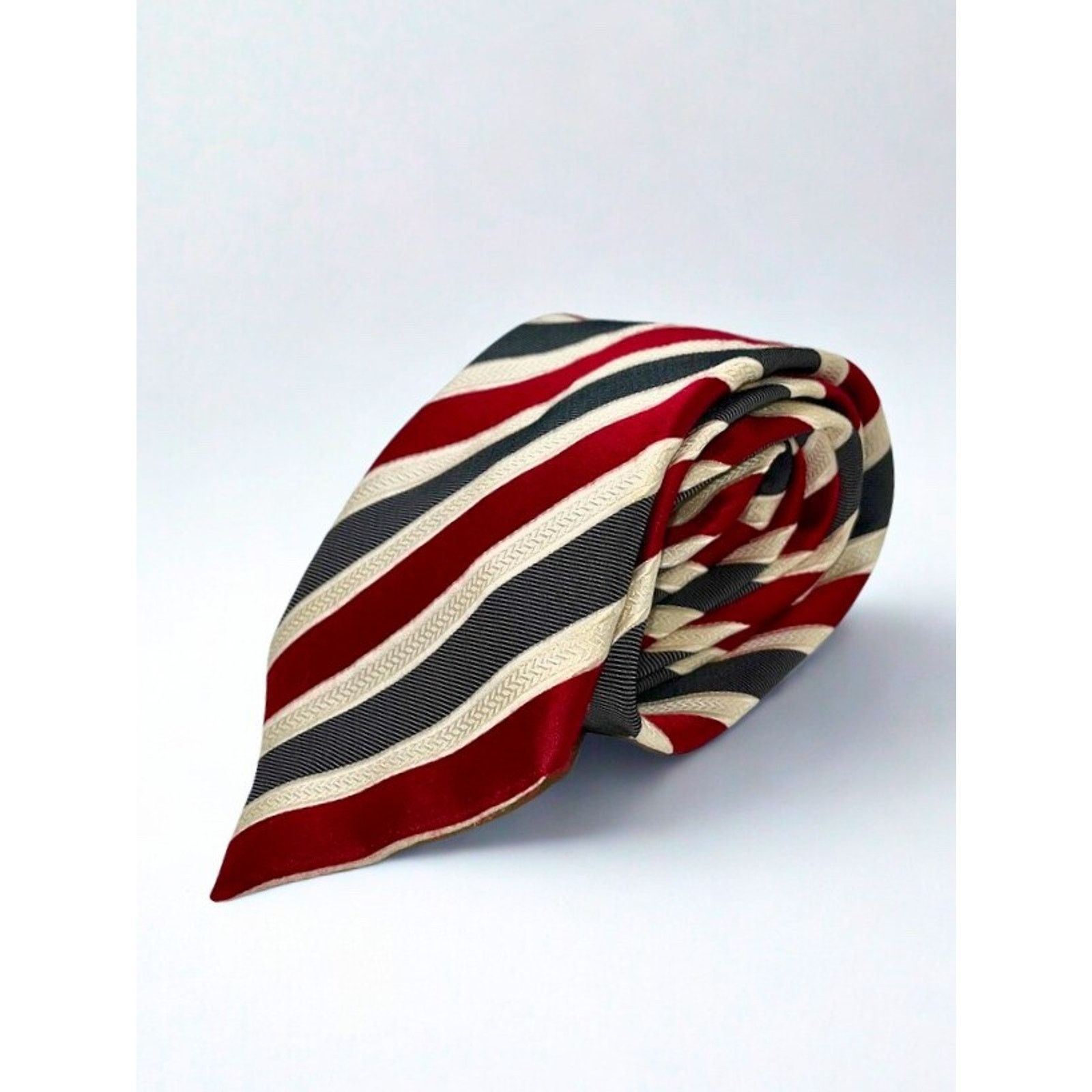 Donald Trump Donald J. Trump Signature Silk Striped Crest Tie Handmade Size ONE SIZE - 3 Thumbnail