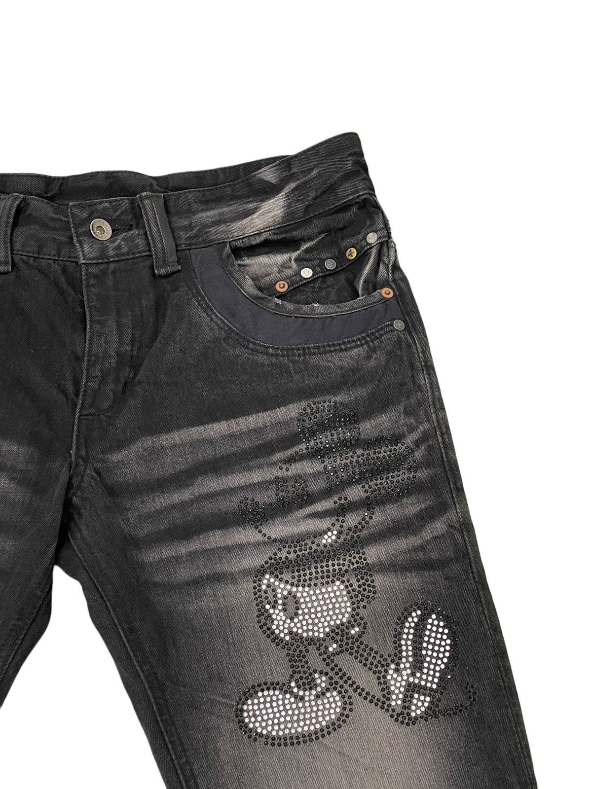 Japanese Brand Flare Jeans Semantic Design x Disney Distress Low Rise 6🟦5 Size US 31 - 8 Thumbnail