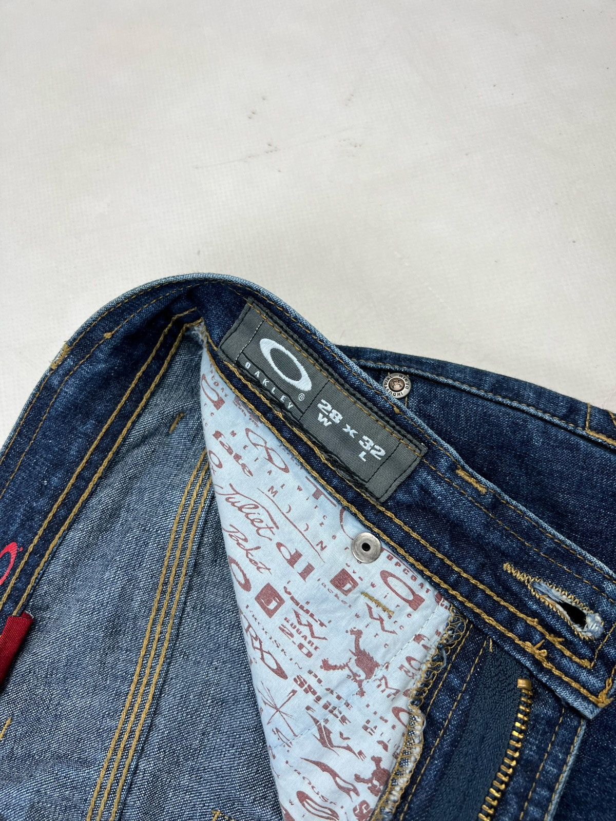 Oakley × Vintage Vintage Oakley industrial denim jeans 00s rare skull logo Size US 28 / EU 44 - 10 Thumbnail