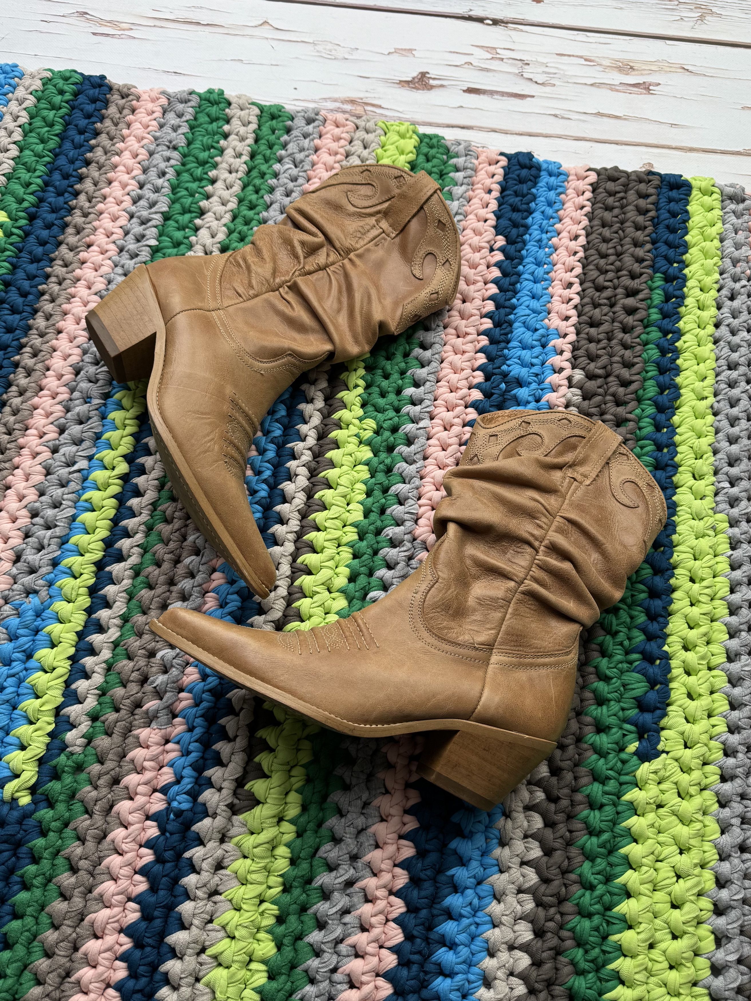 Vintage Cowboy Leather Boots (D10)