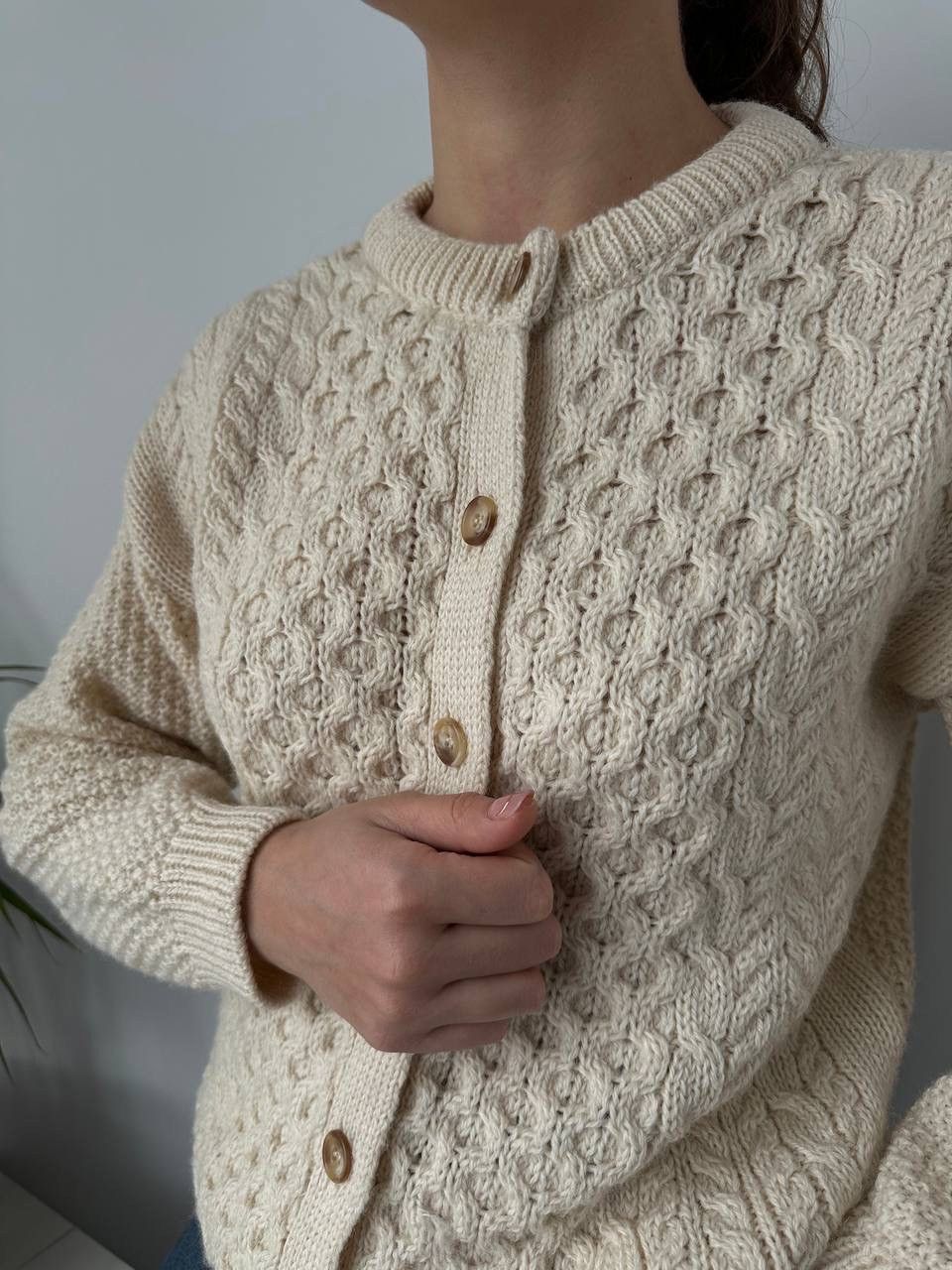Vintage Vintage Cable Knit Beige Highland Scottish Wool Sweater Size M / US 6-8 / IT 42-44 - 11 Thumbnail