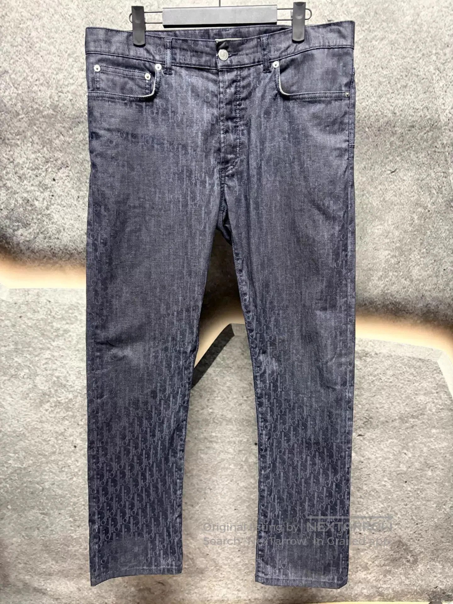 Dior Blue Denim Jeans with All-Over Pattern. Size US 30 / EU 46 - 1 Thumbnail