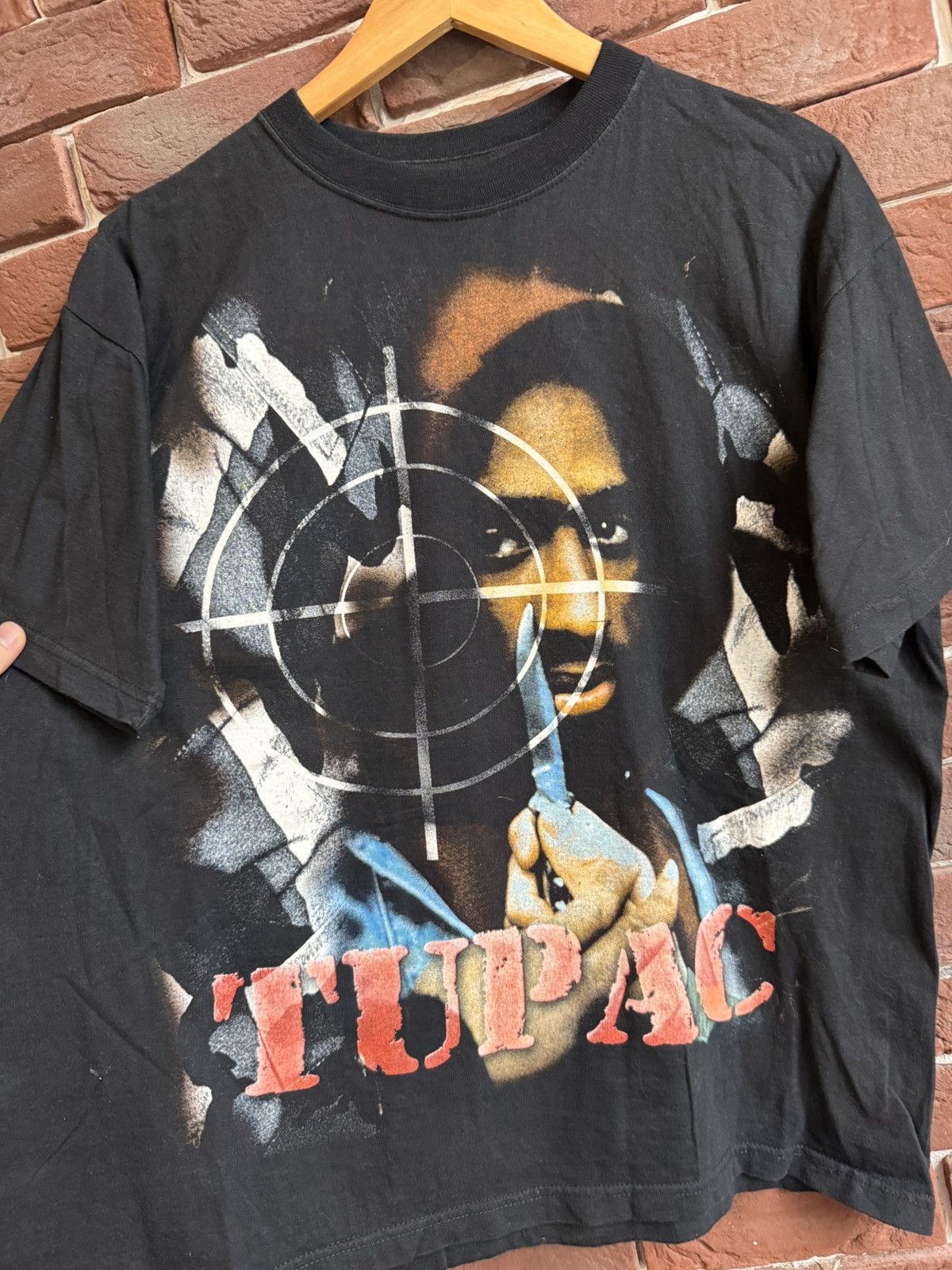 Band Tees Vintage 90s 2pac Tupac Head Shot Grail Tee Rap Band XL black Size US XL / EU 56 / 4 - 3 Thumbnail