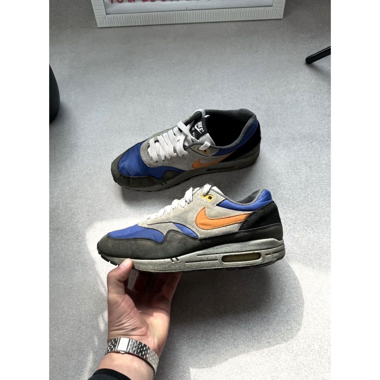 Nike Nike Air Max 1 Skulls Pack Old Royal Black Anthracite 307133-481 RARE Size US 8 Mens Sneakers Air Max 1 Skulls Vintage 2007 Size US 8 / EU 41 - 7 Thumbnail