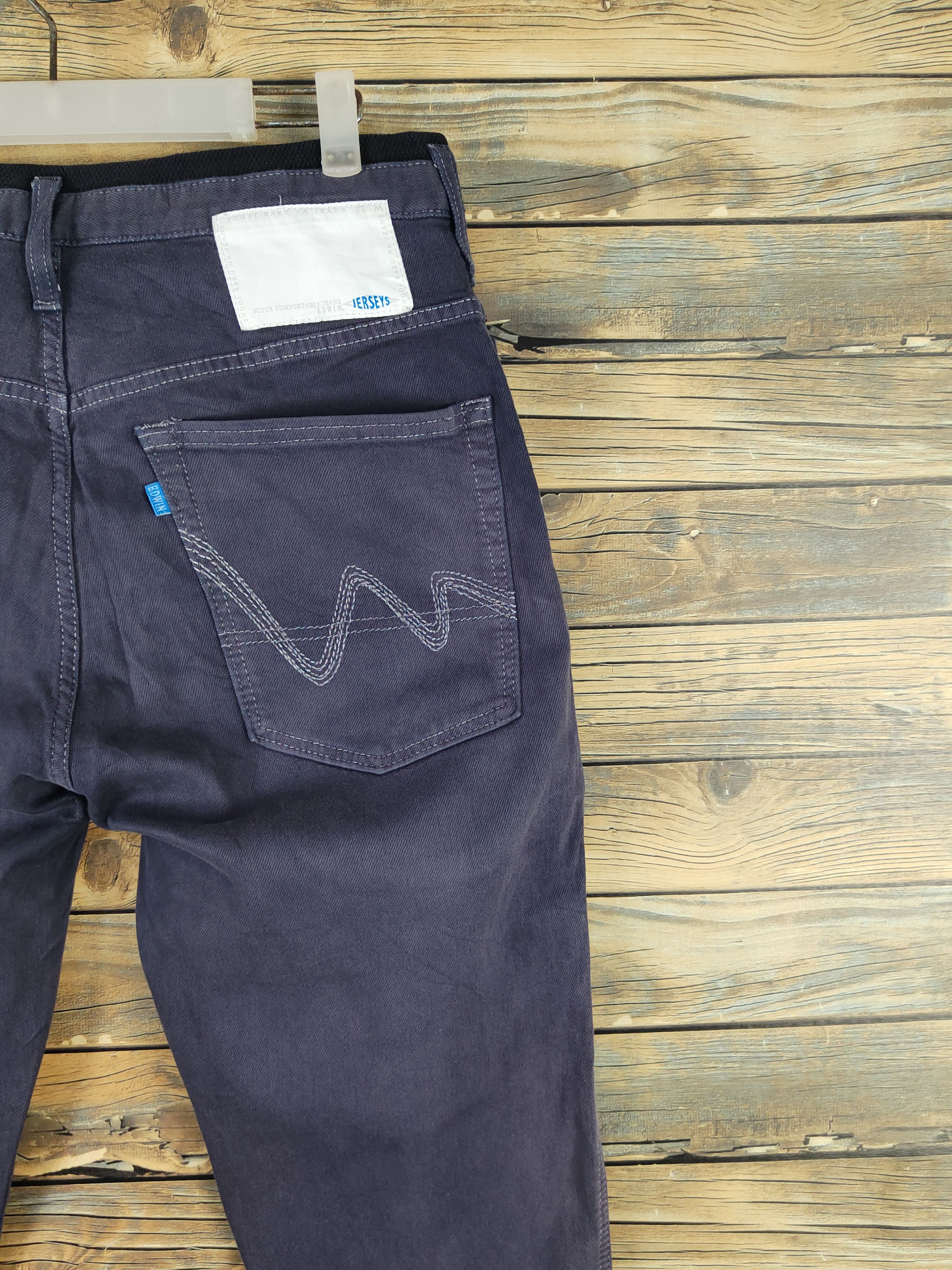 Edwin Edwin Navy Faded Distressed Jerseys Jeans #W1715 Size US 31 - 12 Thumbnail