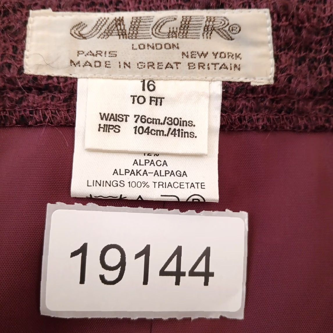 Jaeger VINTAGE Jaeger Skirt Woman Long A-Line Purple 16 Mohair Wool Alpaca Lined Pockets Made In Great Britain Size 38" / US 16 / IT 52 - 7 Thumbnail