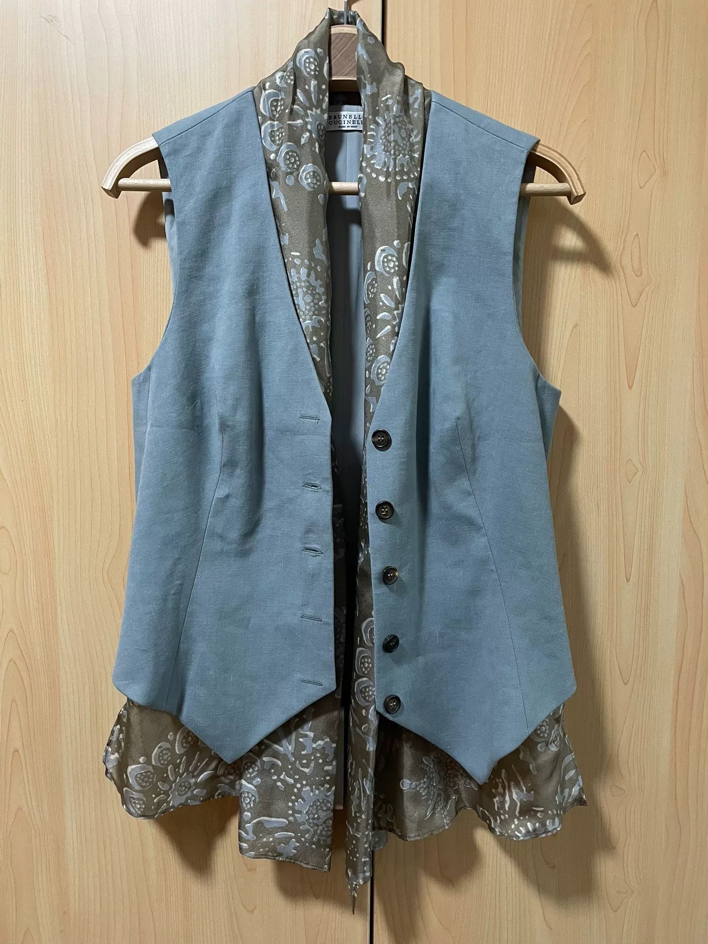 Brunello Cucinelli Brunello Cucinelli Silk Scarf Vest Size US S / EU 44-46 / 1 - 1 Thumbnail