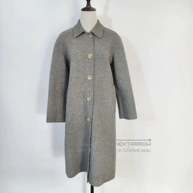 Burberry Burberry Grey Wool Plaid Long Coat for Women. Size M / US 6-8 / IT 42-44 - 2 Thumbnail