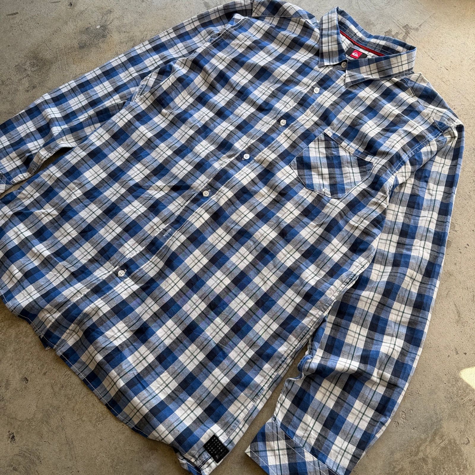 Quicksilver Vtg y2k Quiksilver Blue Plaid Long Sleeve Button Down Shirt Size US XXL / EU 58 / 5 - 4 Thumbnail