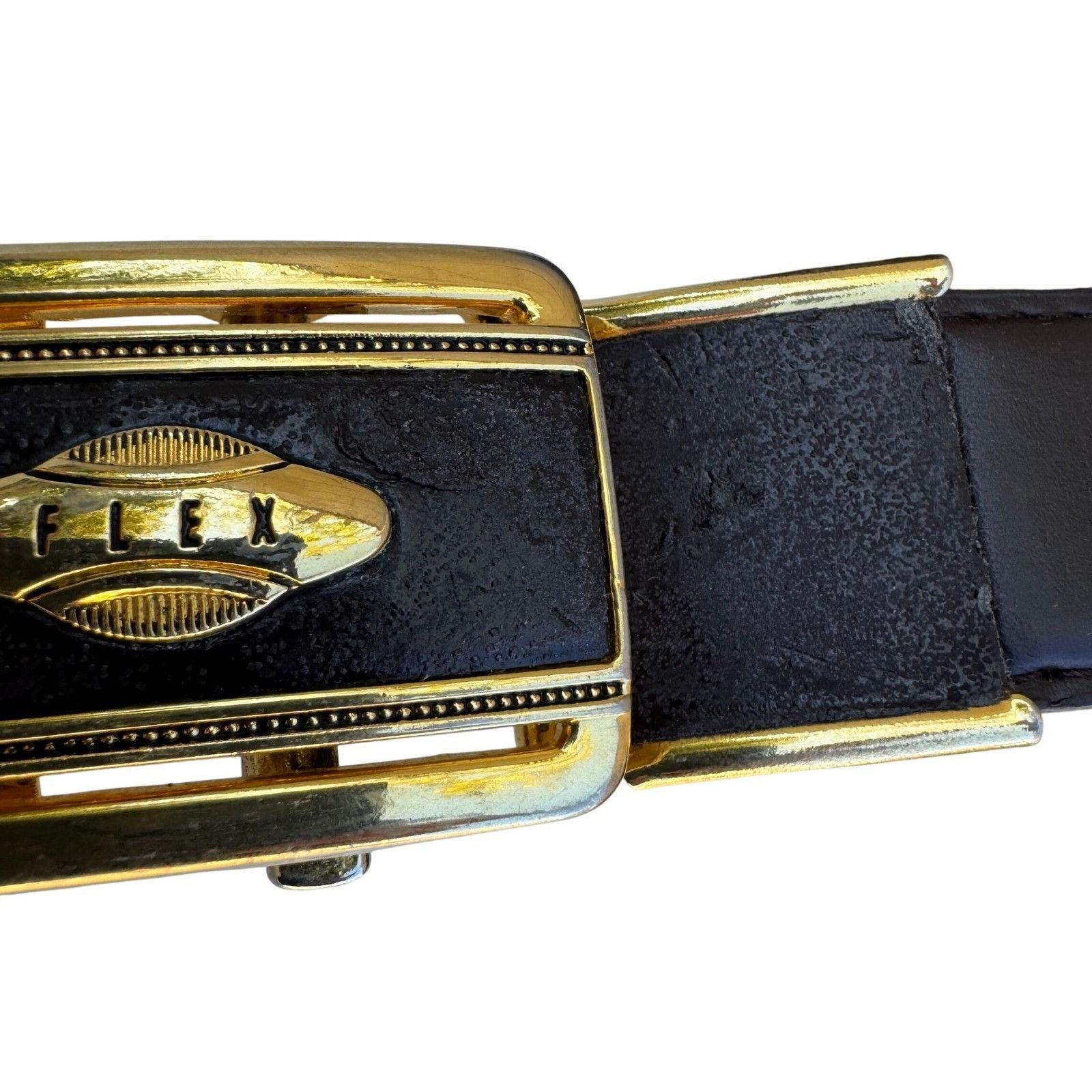 Other Flex Mens Vintage Ratchet Belt Dark Brown Genuine Leather Go Size ONE SIZE - 2 Thumbnail