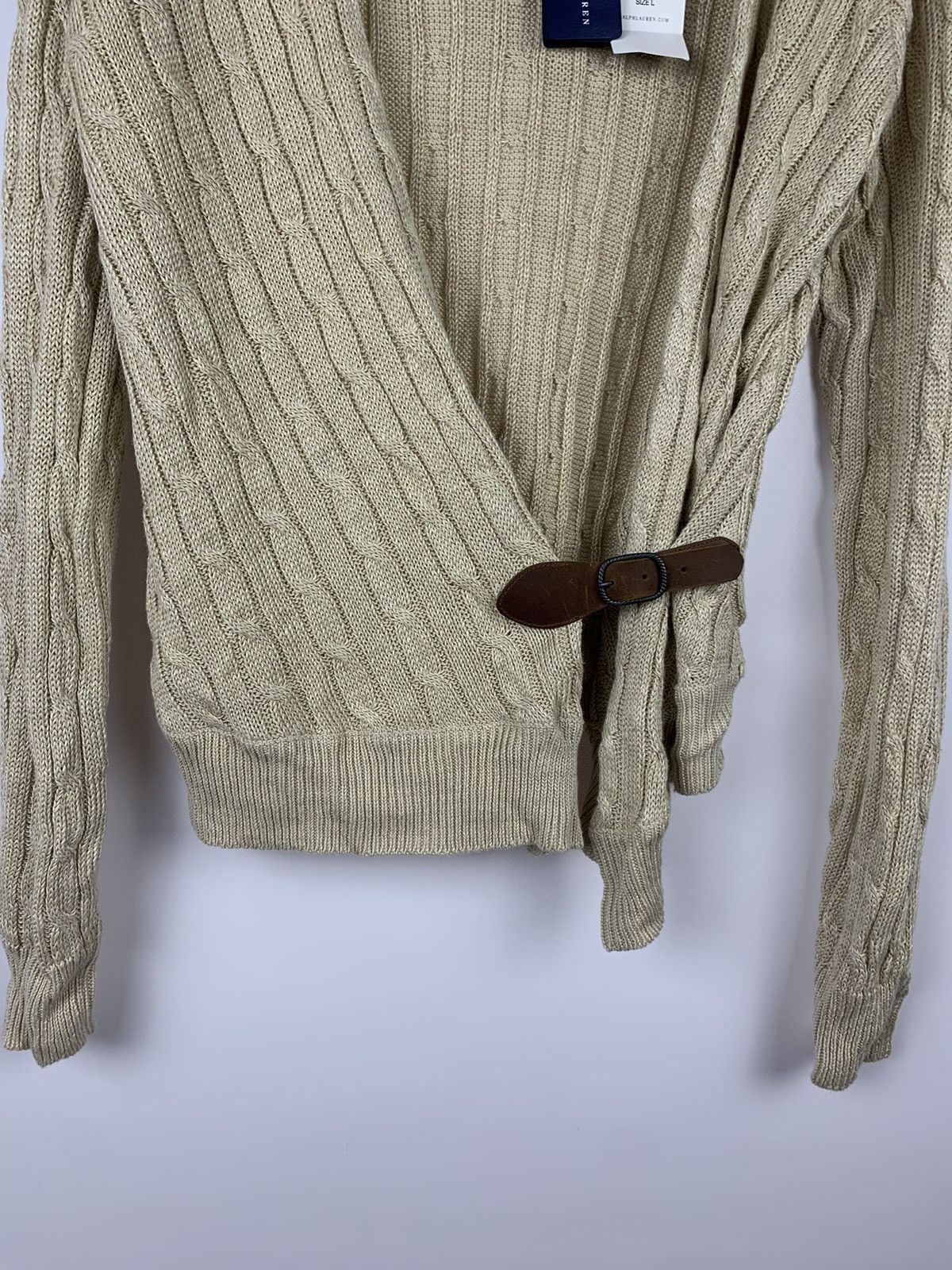 Ralph Lauren New with tags Ralph Lauren Cable Knit Linen Cardigan Belted Size L / US 10 / IT 46 - 3 Thumbnail