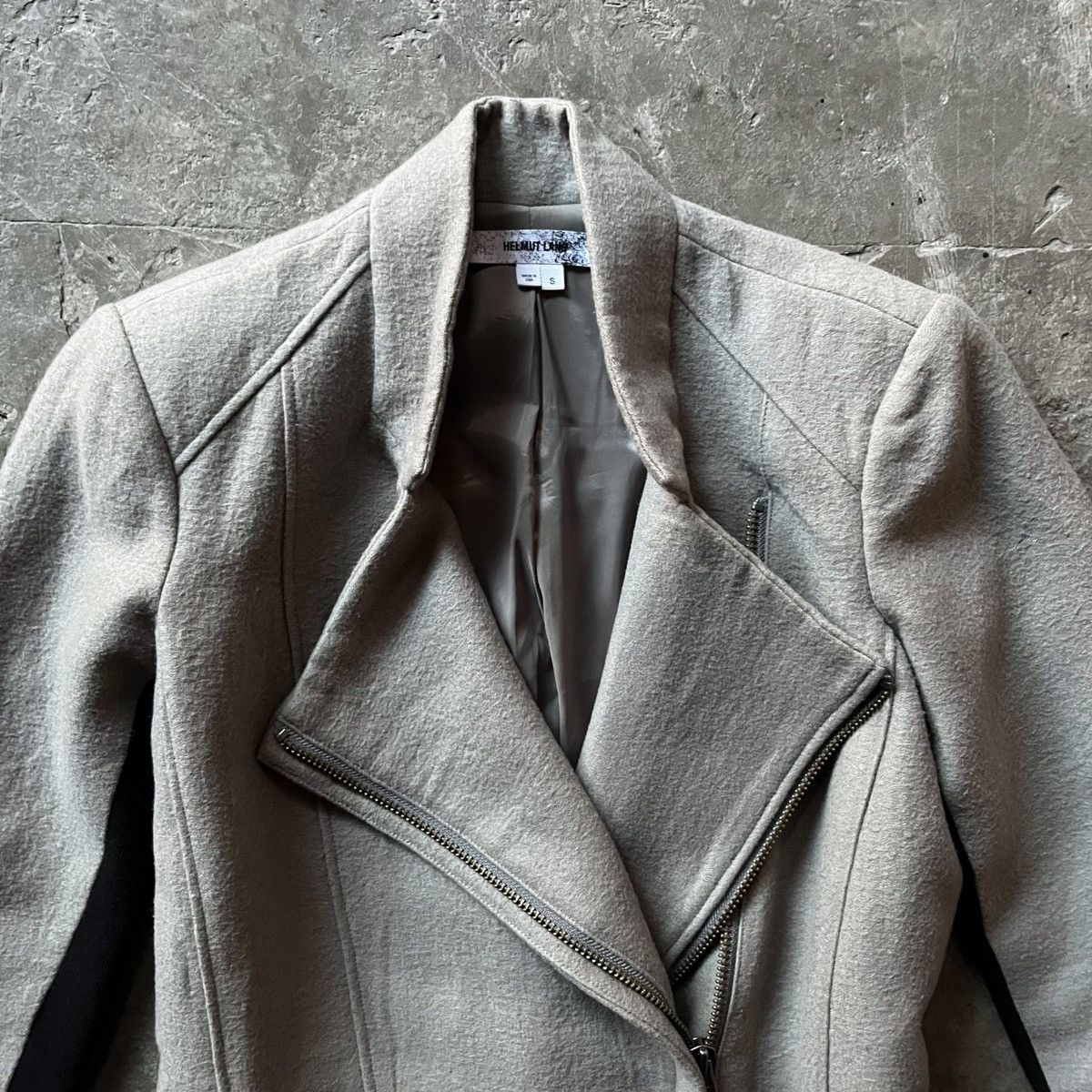 Helmut Lang Helmut lang wool biker coat jacket Size S / US 4 / IT 40 - 3 Thumbnail