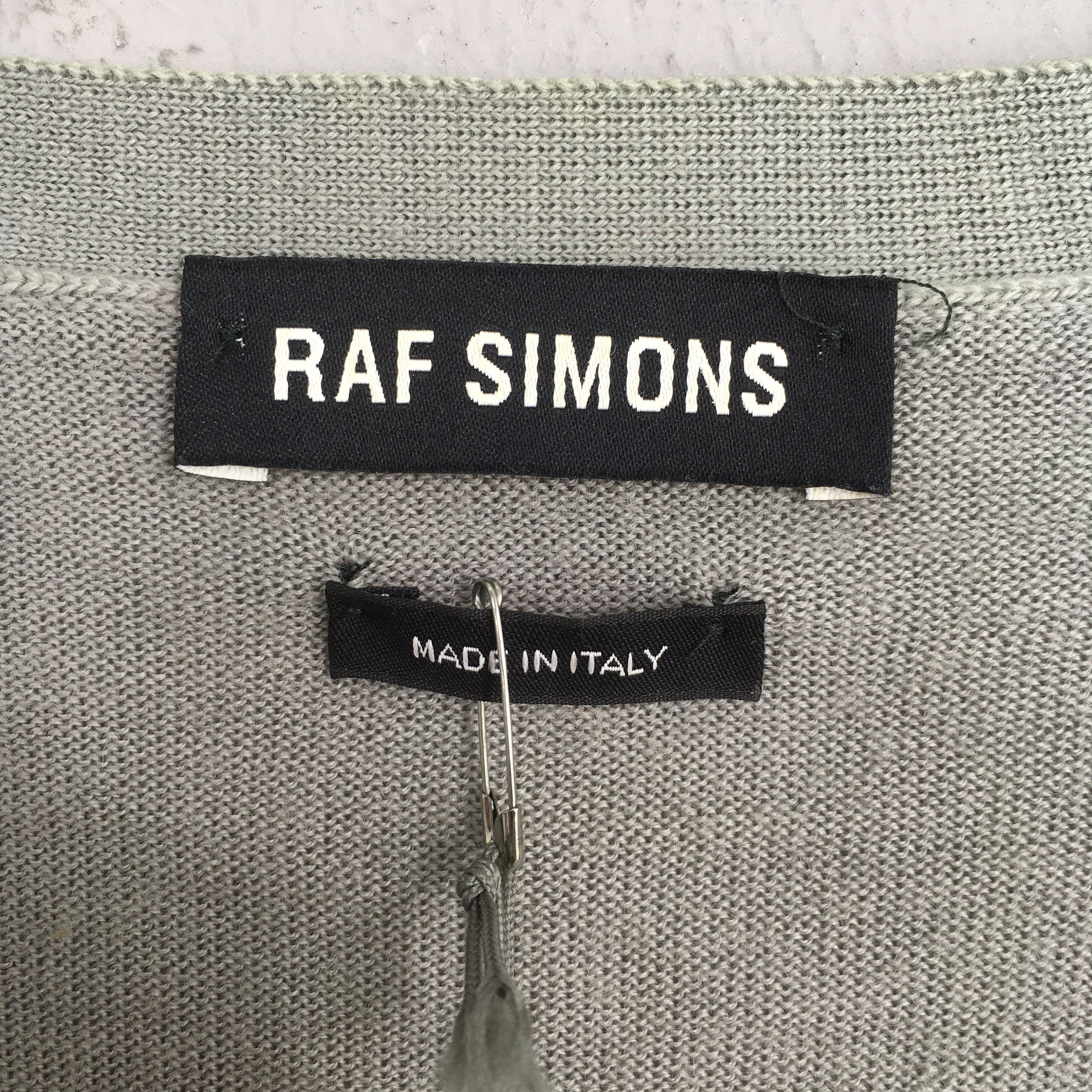Designer × Raf Simons Vintage Raf Simons Cardigan Italy Gray Lana Sweater Small Size S / US 4 / IT 40 - 6 Thumbnail