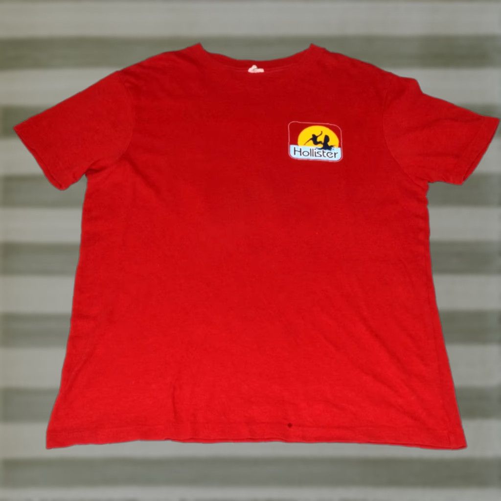 VINTAGE Hollister T-Shirt Shirt Men L Red 2000s Graphic Tee Surfer Made Brazil