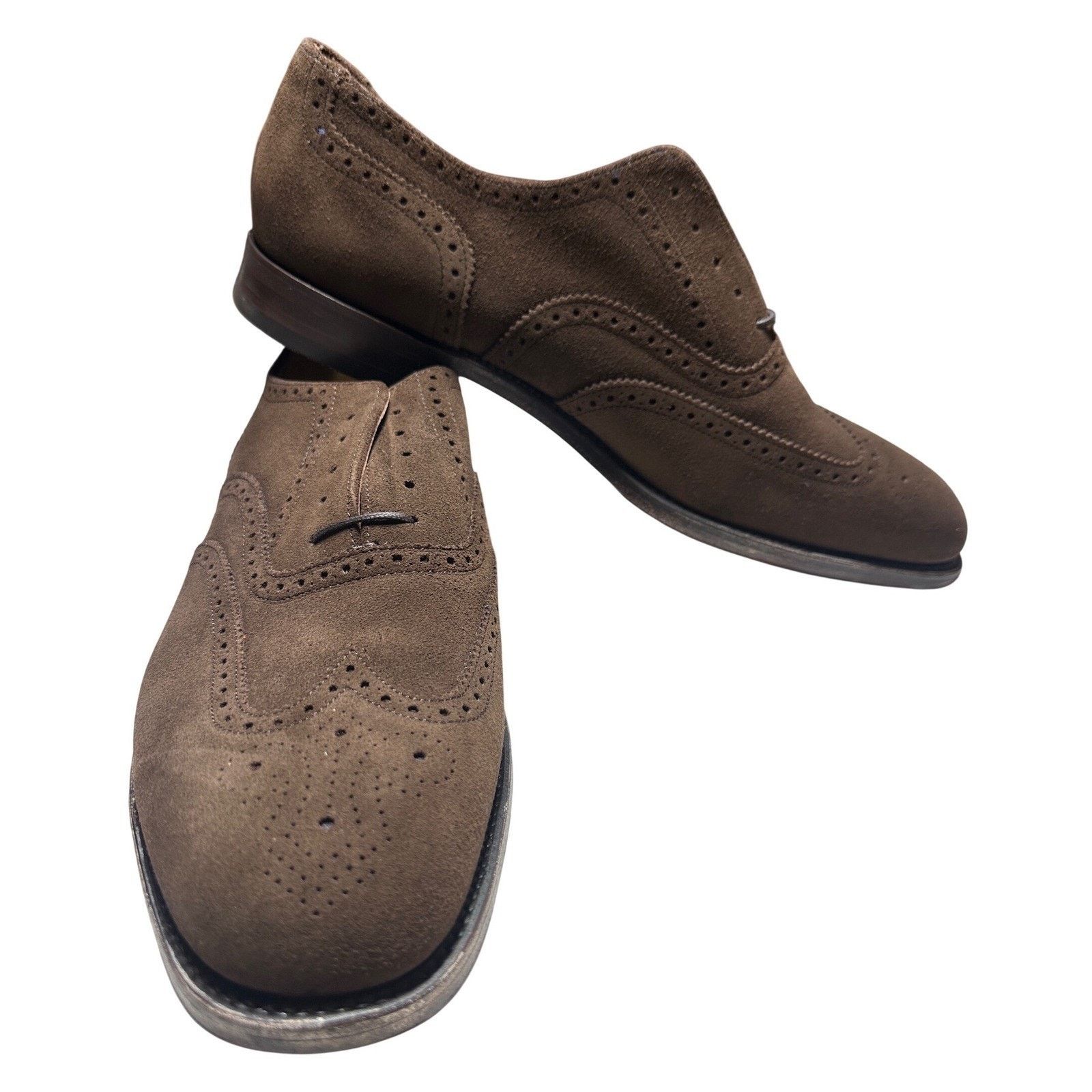 Charles Tyrwhitt Charles Tyrwhitt Full Brogue Shoes Mens 12 Brown Suede NEW Size US 12 / EU 45 - 6 Thumbnail
