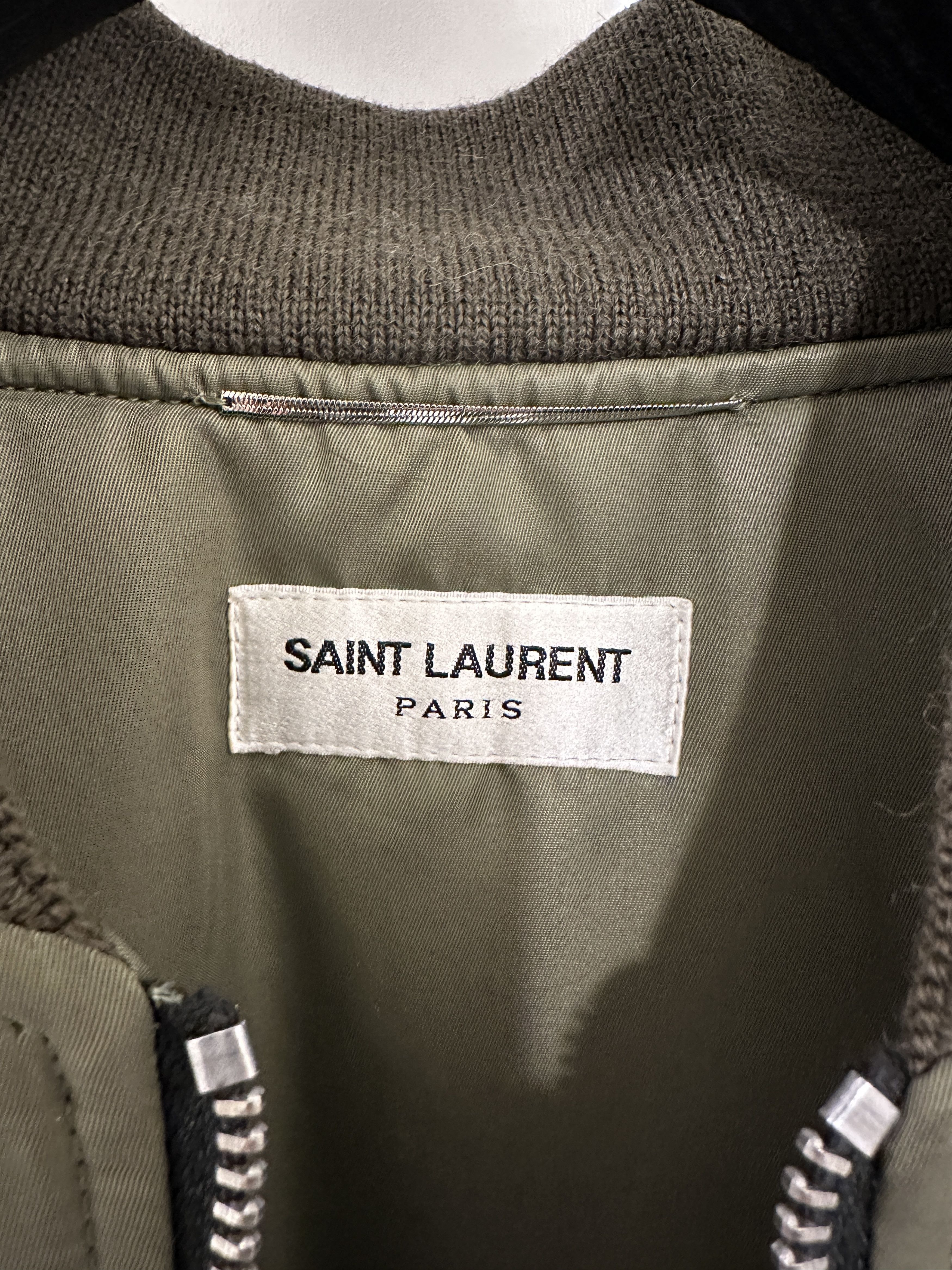 Saint Laurent FW15 Nylon Green MA-1 Bomber Size 48