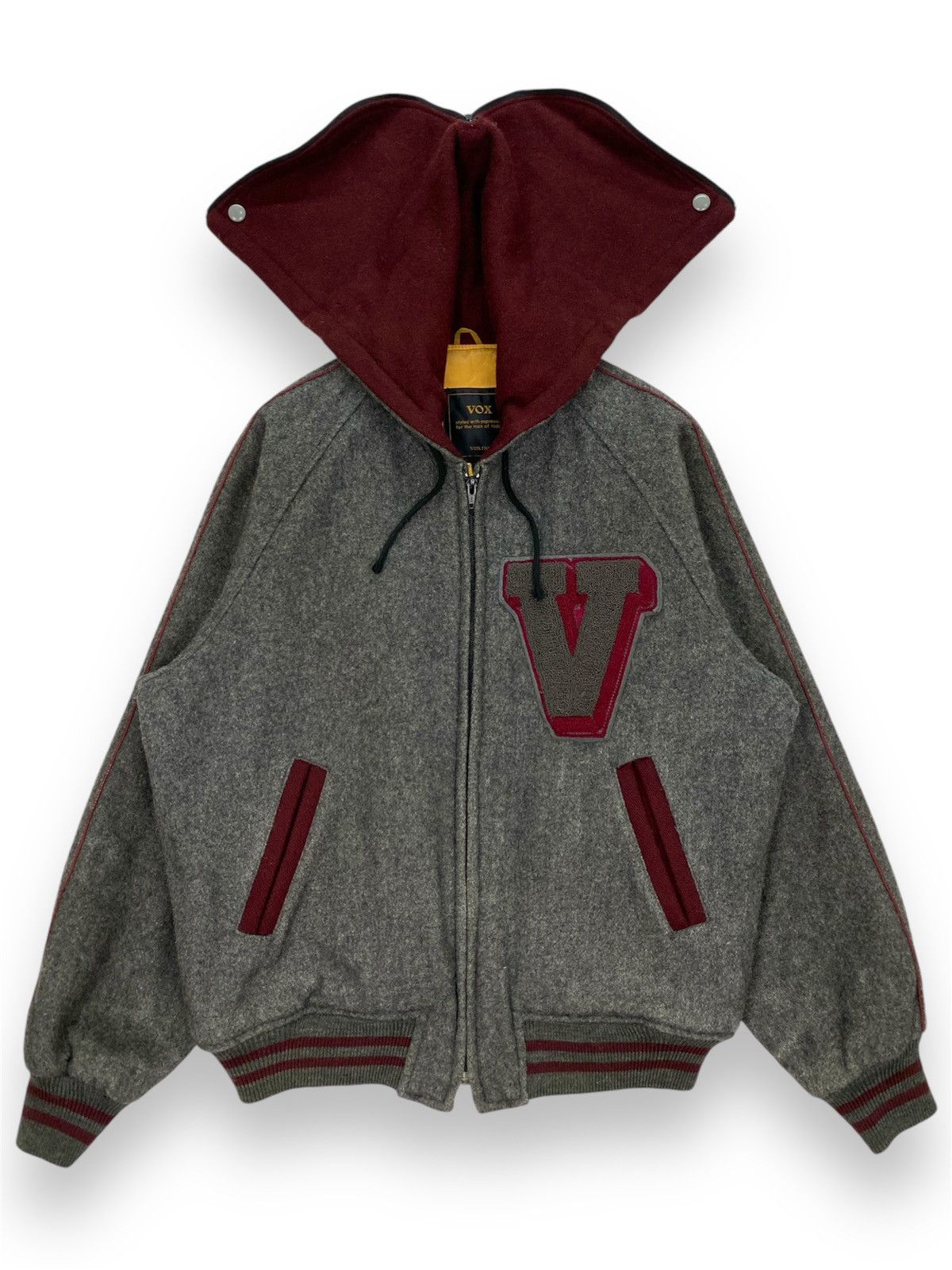 Vintage Vintage Vox Hooded Varsity Jacket Size US M / EU 48-50 / 2 - 2 Thumbnail