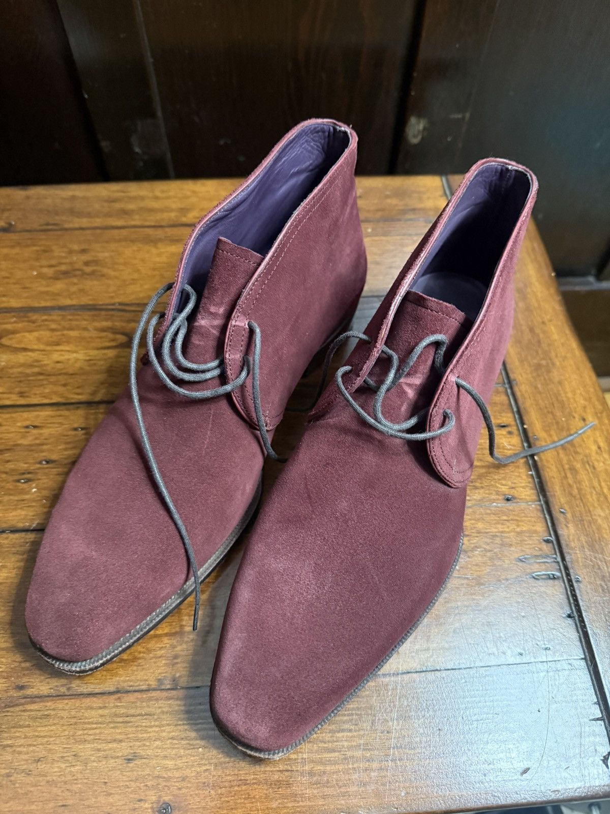 Carmina Carmina Chukka Boots Burgundy Suede (Uk size 7.5, NA 8.5) Size US 8.5 / EU 41-42 - 9 Thumbnail
