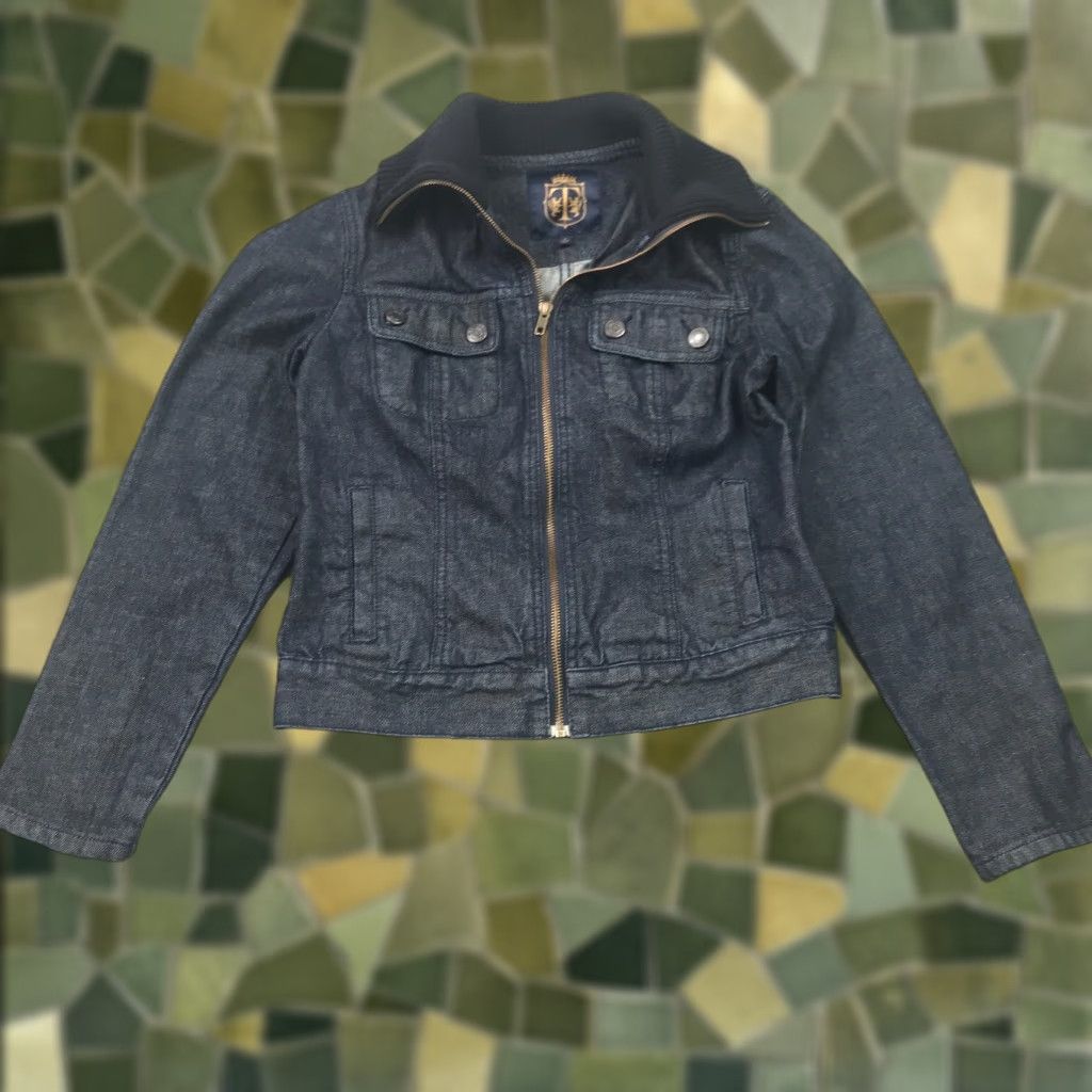 Talbots Talbots Denim Jacket Womens Size 6 Blue Full Zip Collared Wool Blend Denim Jacket, Classic Fit, Regular, Womens Size 28" / US 6 / IT 42 - 1 Thumbnail