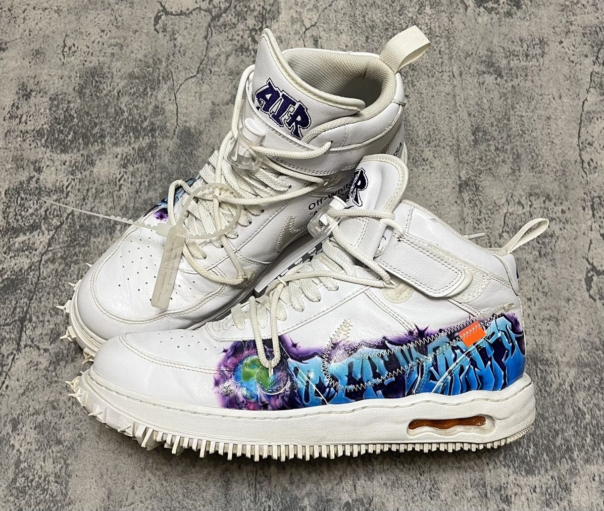 Nike × Off-White Off White x Nike Air Force 1 Mid Graffiti Sneakers Size US 11.5 / EU 44-45 - 1 Thumbnail