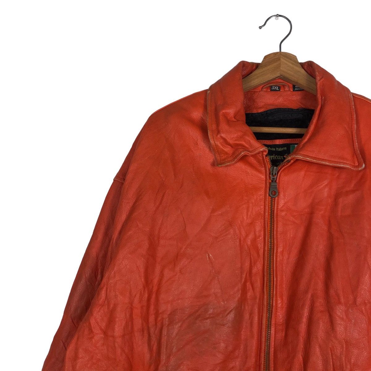 Japanese Brand 🔥Moda Italiana American Born Genuine Leather Biker Jacket Size US XXL / EU 58 / 5 - 7 Thumbnail
