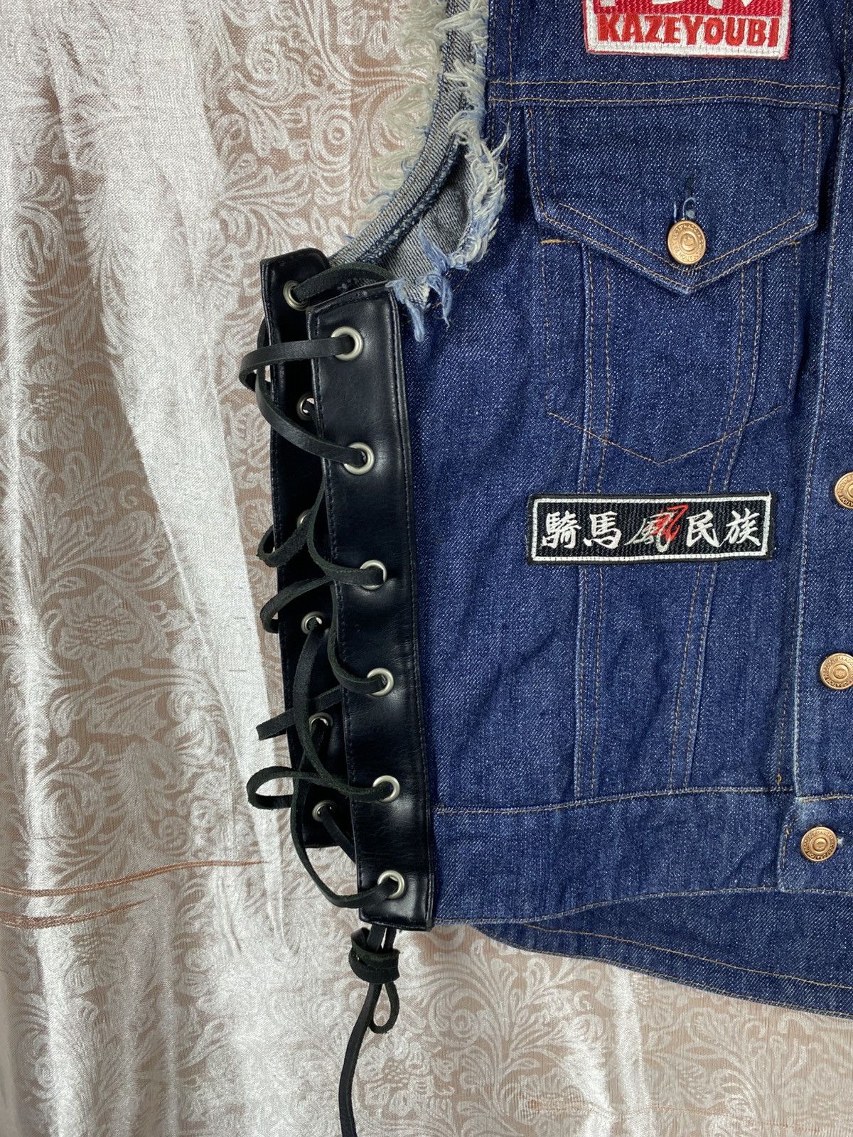 Kadoya KADOYA Kazeyoubi Biker Denim Leather Side Lace Motorcycle Size US M / EU 48-50 / 2 - 7 Thumbnail