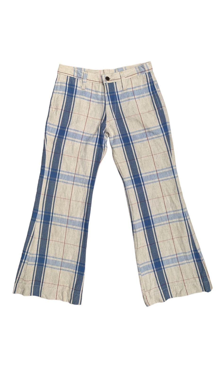 image of Alexander Mcqueen Vintage Alexender Mcqueen Flare Plaid Pants, Men's (Size 28)