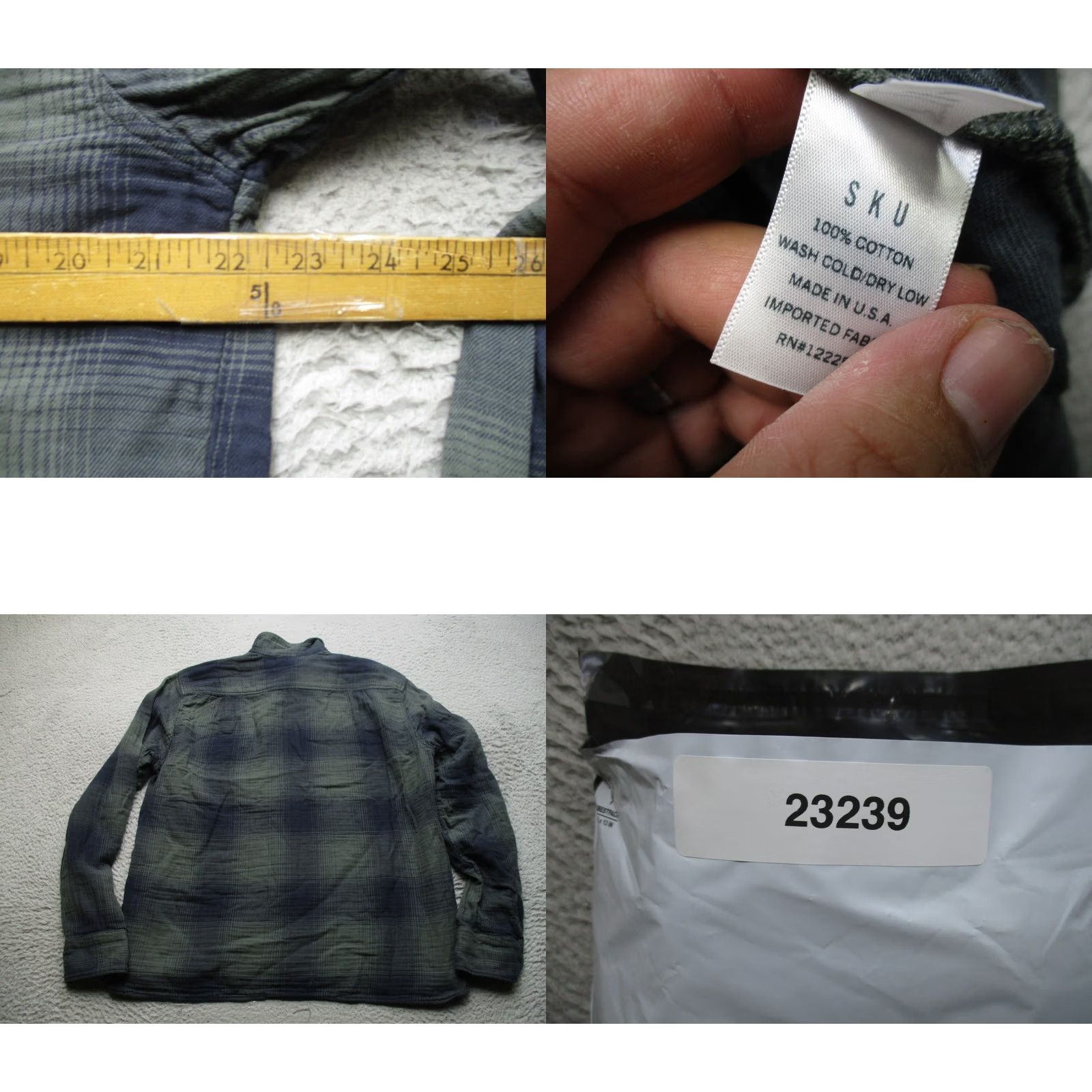 Save Khaki United Save Khaki United Shirt Mens L Green Plaid Long Sleeve Button Up Casual USA Size US L / EU 52-54 / 3 - 8 Thumbnail