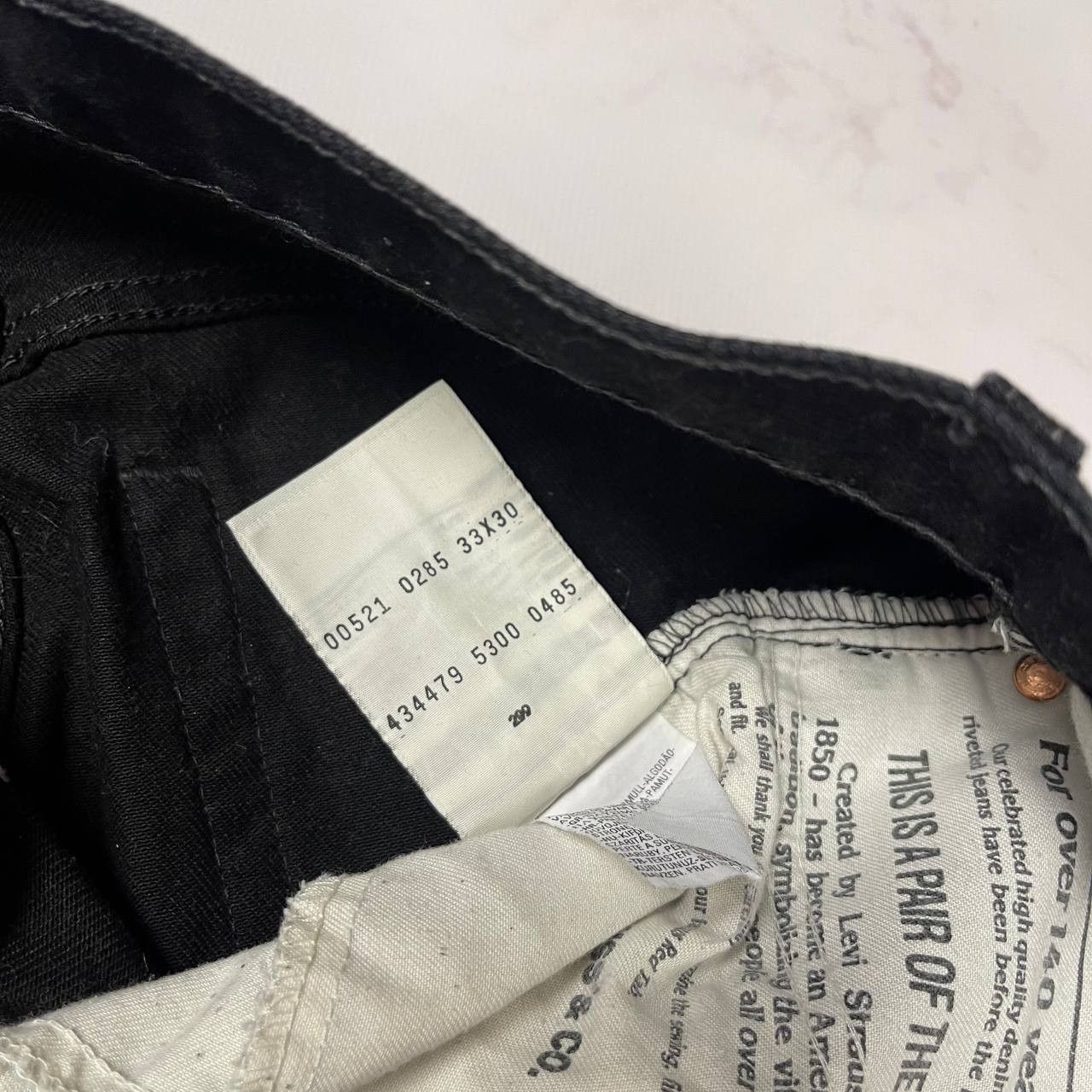 Levi's LEVIS 521 VINTAGE Y2K BLACK DENIM JEANS STREETWEAR STYLE Size US 33 - 12 Thumbnail