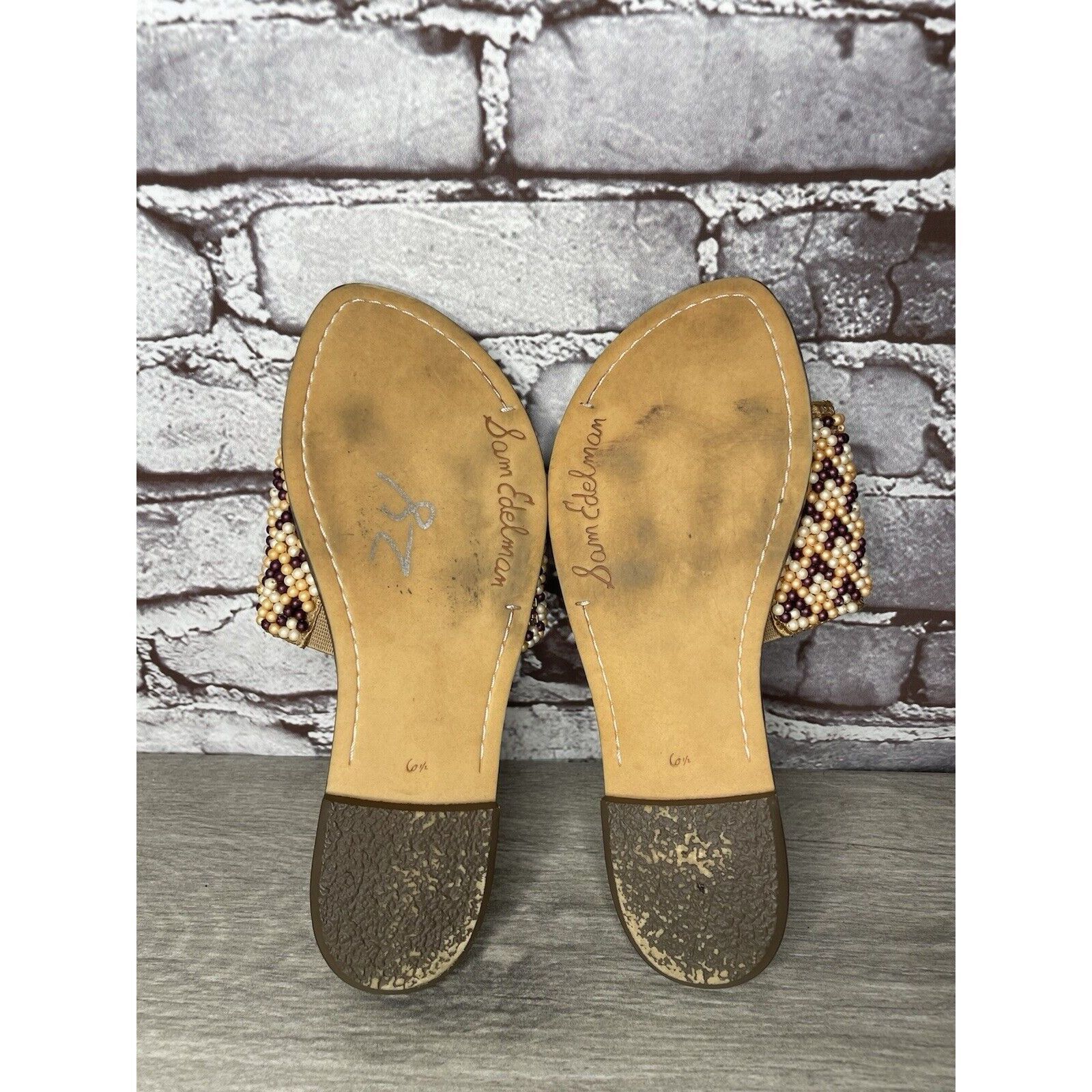 Sam Edelman Sam Edelman Gunner 3 Peach Pearl Beaded Multi Sandals Women’ Size US 6.5 / IT 36.5 - 7 Thumbnail
