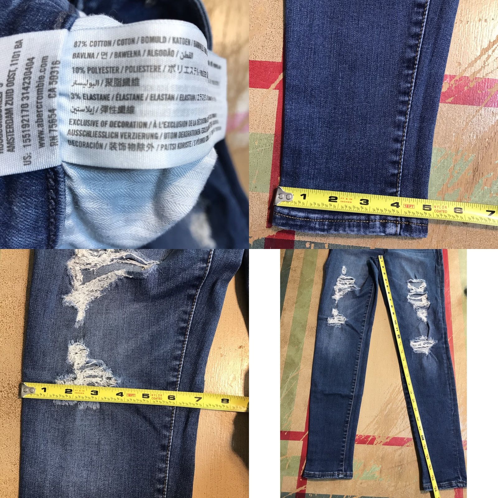 Abercrombie & Fitch Abercrombie & Fitch Simone High Rise Super Skinny Jeans Womens 29 X 29 Inseam Size 29" - 8 Thumbnail