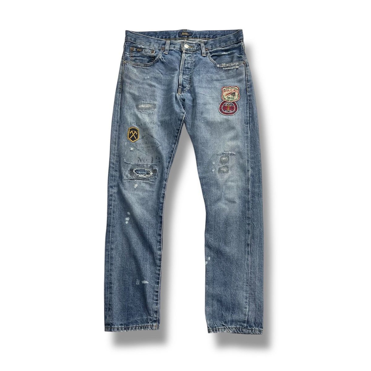 Rare!Polo Ralph Lauren Sullivan Distressed Boro Design Jeans