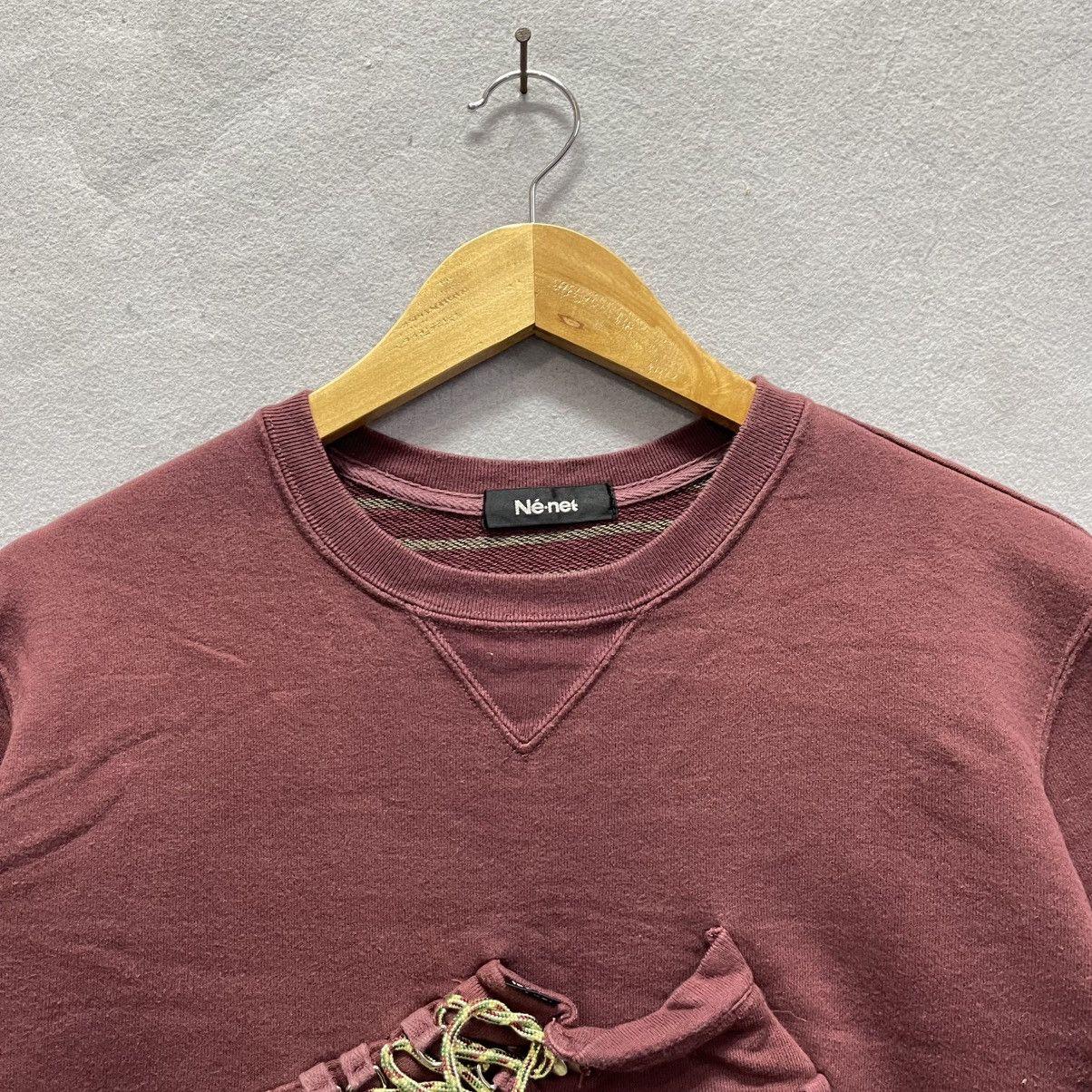 Ne-Net Ne-net Graphic Sneaker Patch Sweatshirt – Burgundy Size M / US 6-8 / IT 42-44 - 2 Thumbnail
