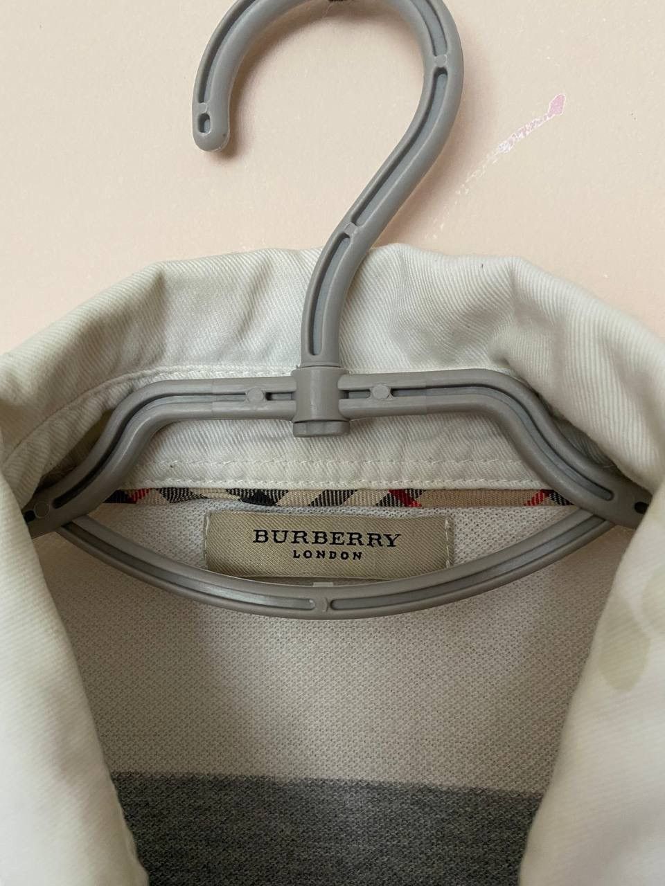 Burberry × Vintage 📌 Auth Burberry London - Gray White Women's Polo Size M / US 6-8 / IT 42-44 - 4 Thumbnail