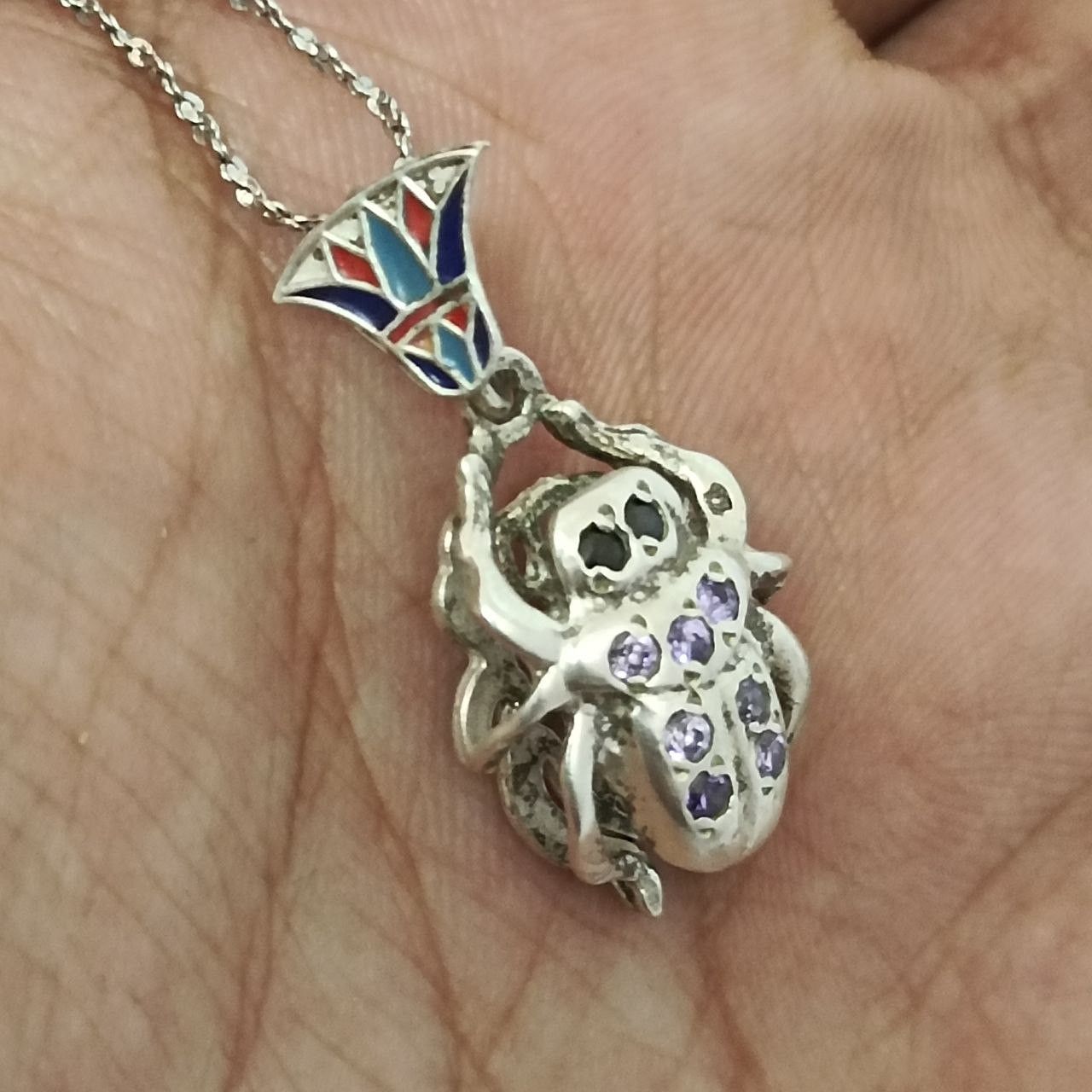 Other 925 silver scarab pendant with amethyst gems Size ONE SIZE - 1 Thumbnail
